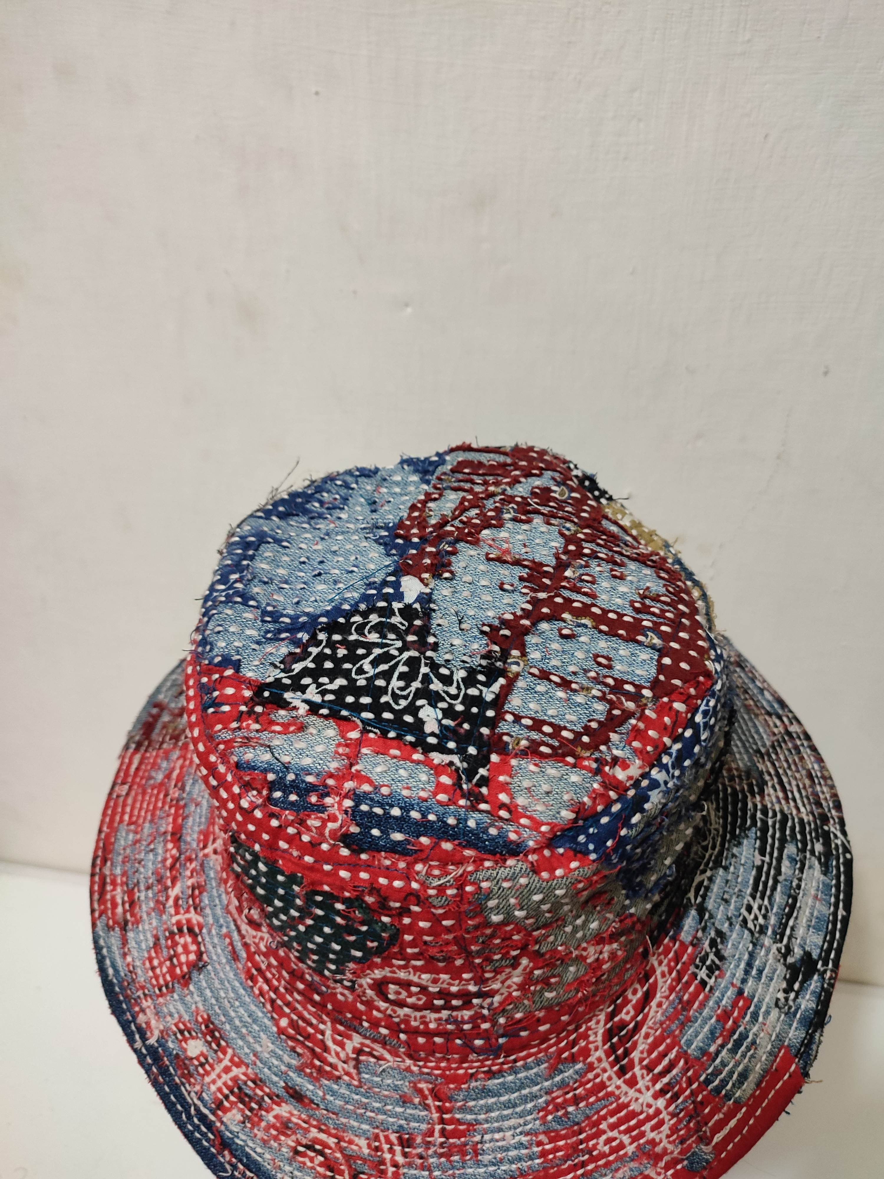 Art Comes First Custom Made Distressed Paisley Bucket Hats Boro Patchwork Size ONE SIZE - 13 Thumbnail