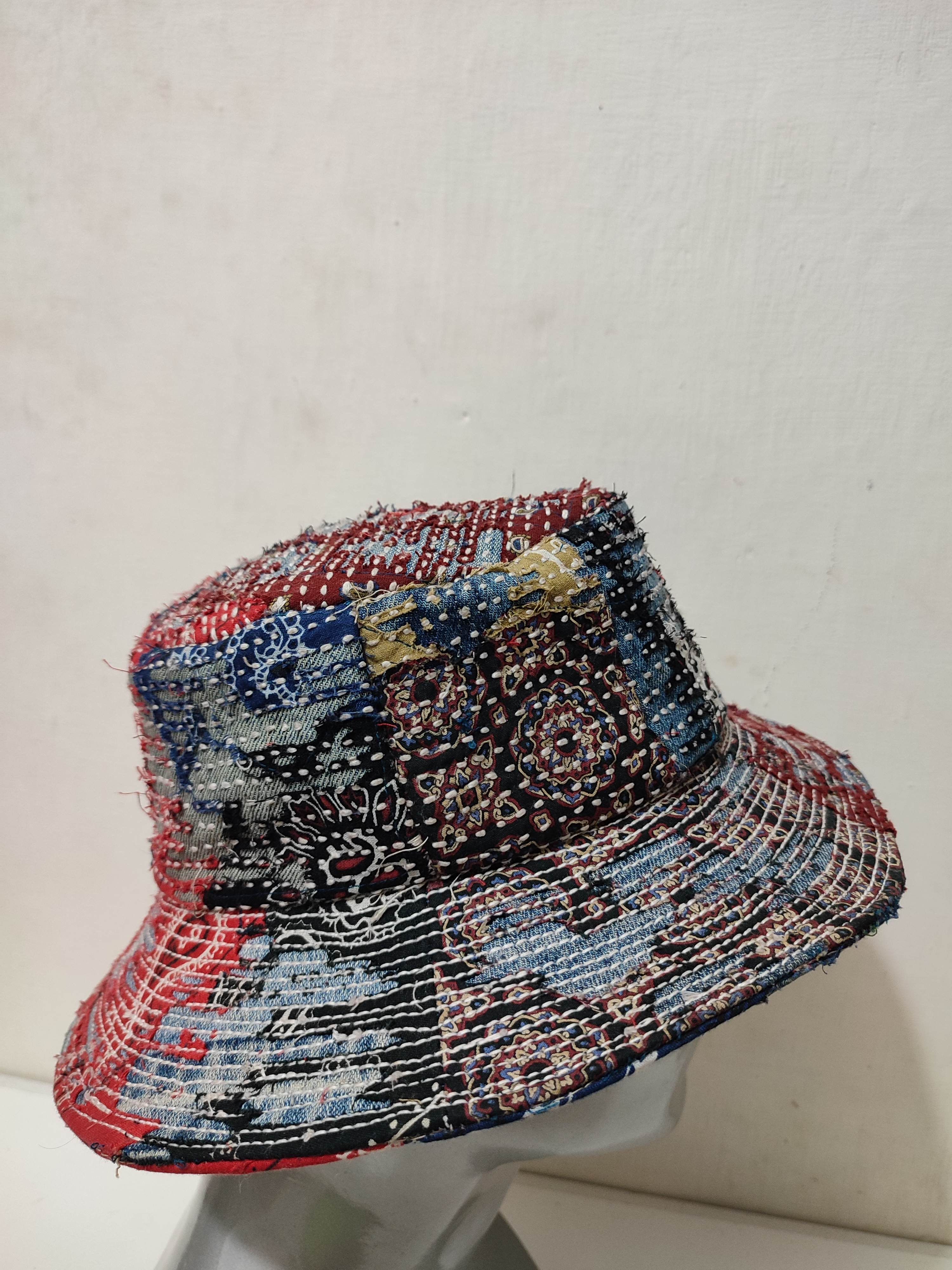 Art Comes First Custom Made Distressed Paisley Bucket Hats Boro Patchwork Size ONE SIZE - 7 Thumbnail