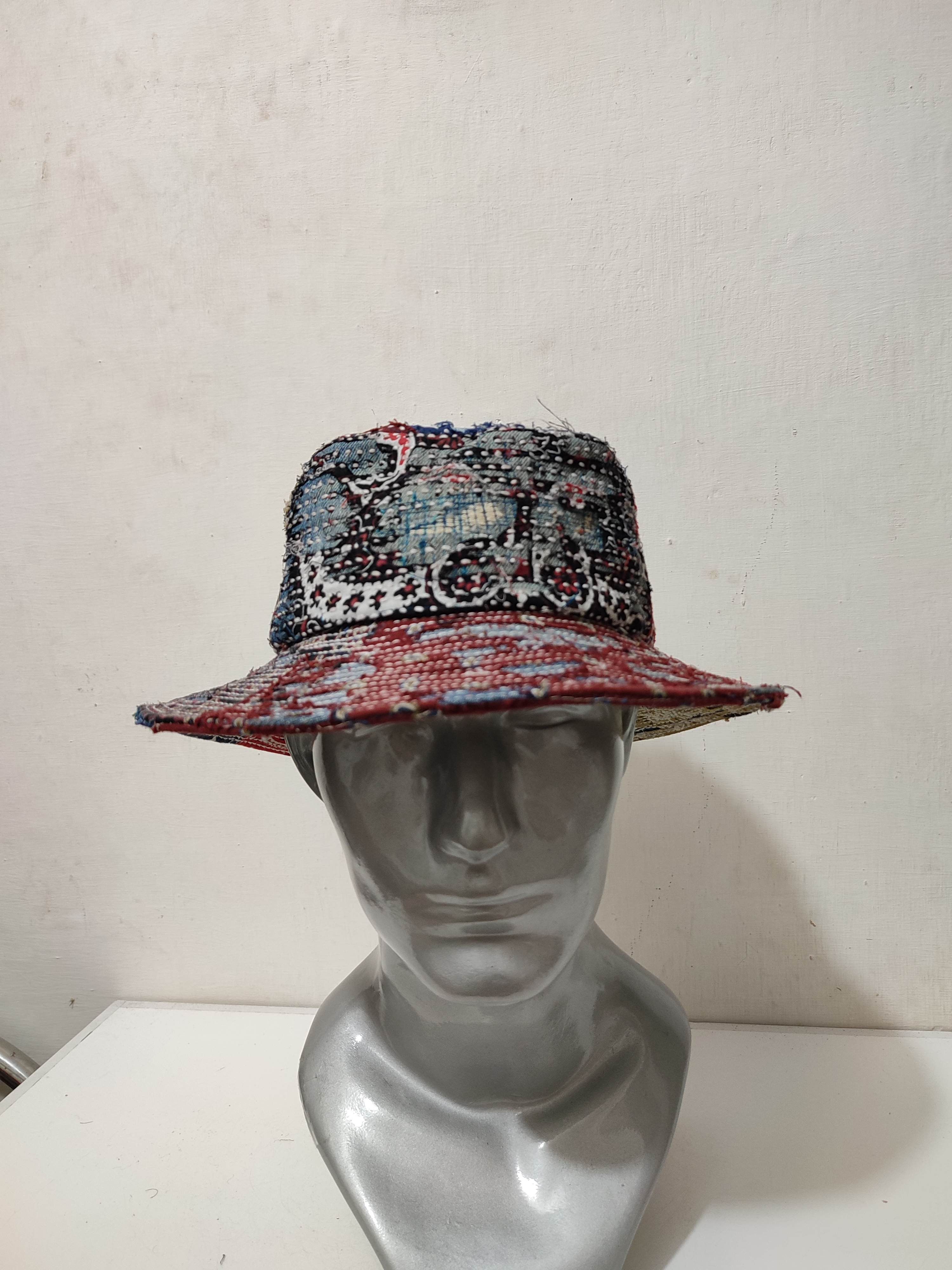 Art Comes First Custom Made Distressed Paisley Bucket Hats Boro Patchwork Size ONE SIZE - 8 Thumbnail