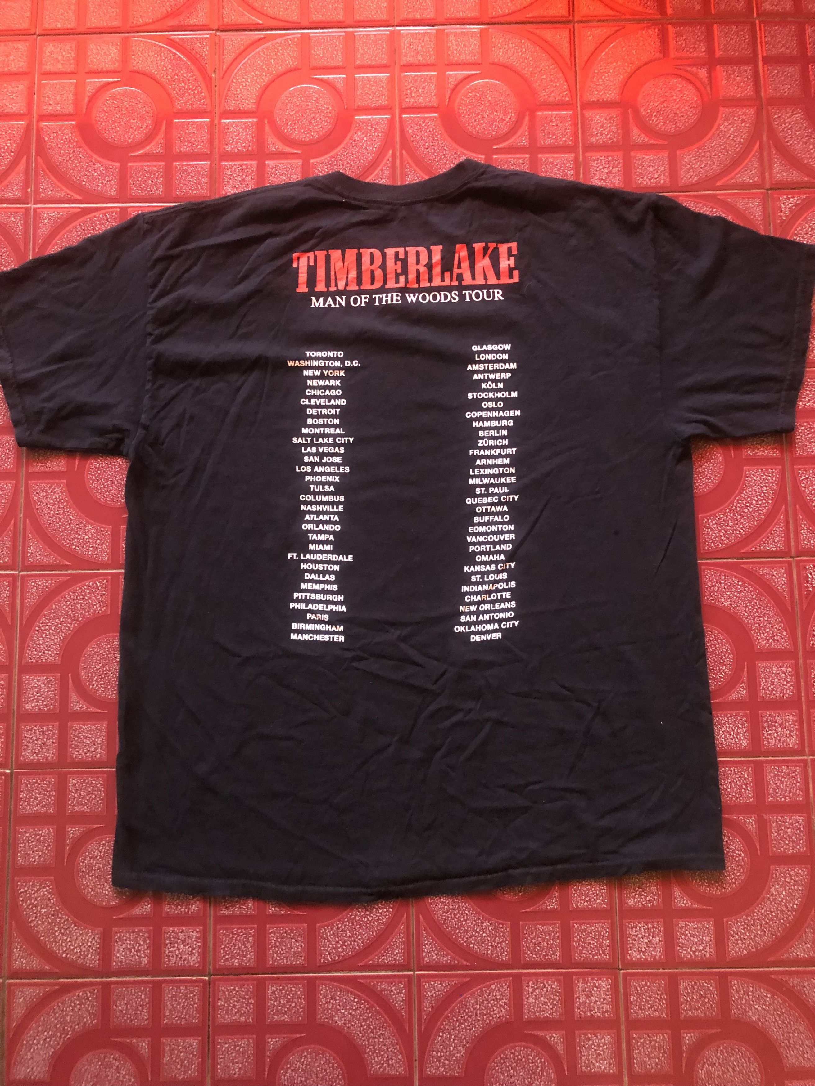 Band Tees × Vintage Vintage Justin Timberlake Man Of The Wood Tour Size US XL / EU 56 / 4 - 2 Thumbnail