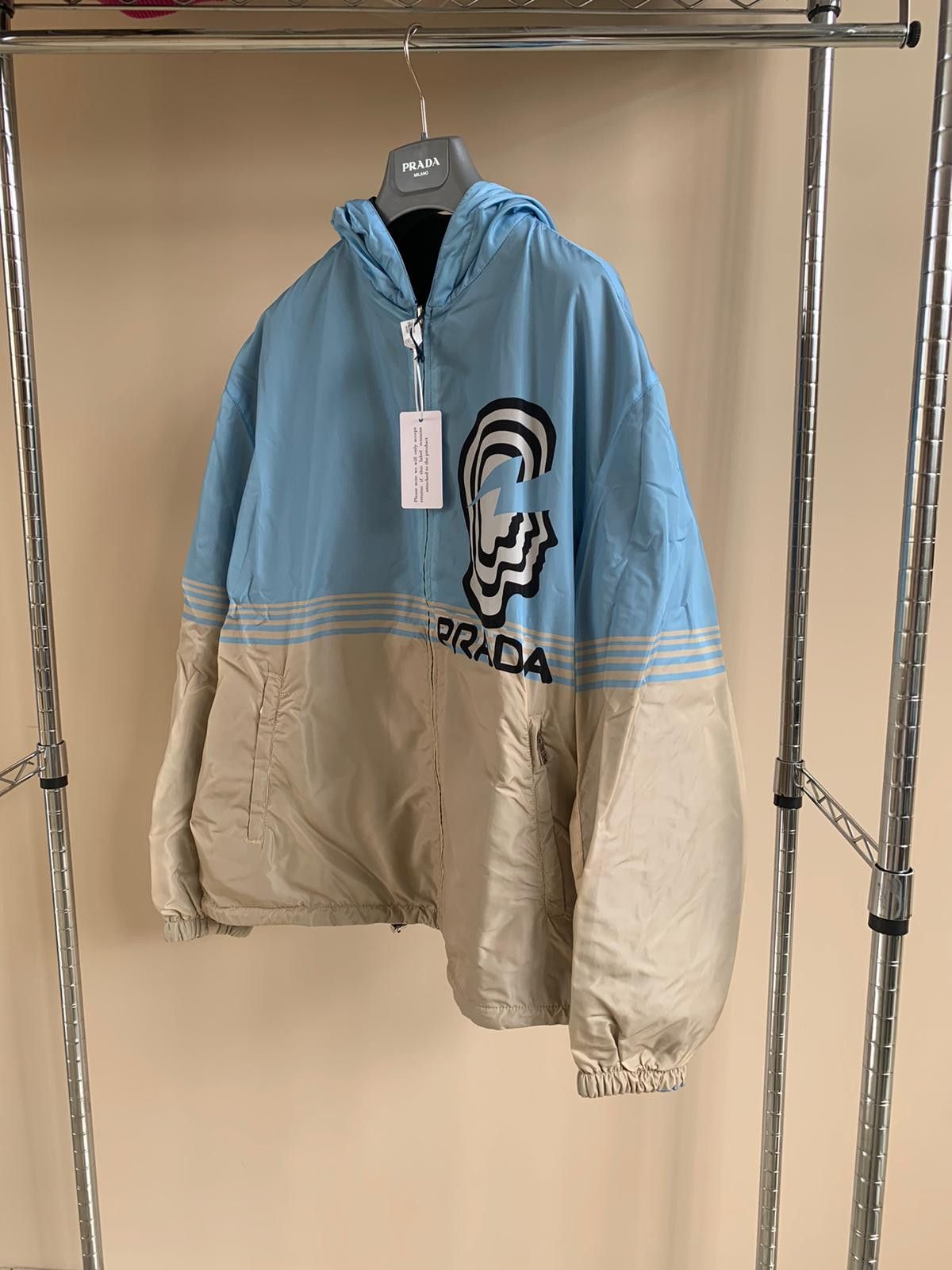 Prada Reversible Nylon Jacket in Celeste + Corda Size US XXL / EU 58 / 5 - 5 Thumbnail