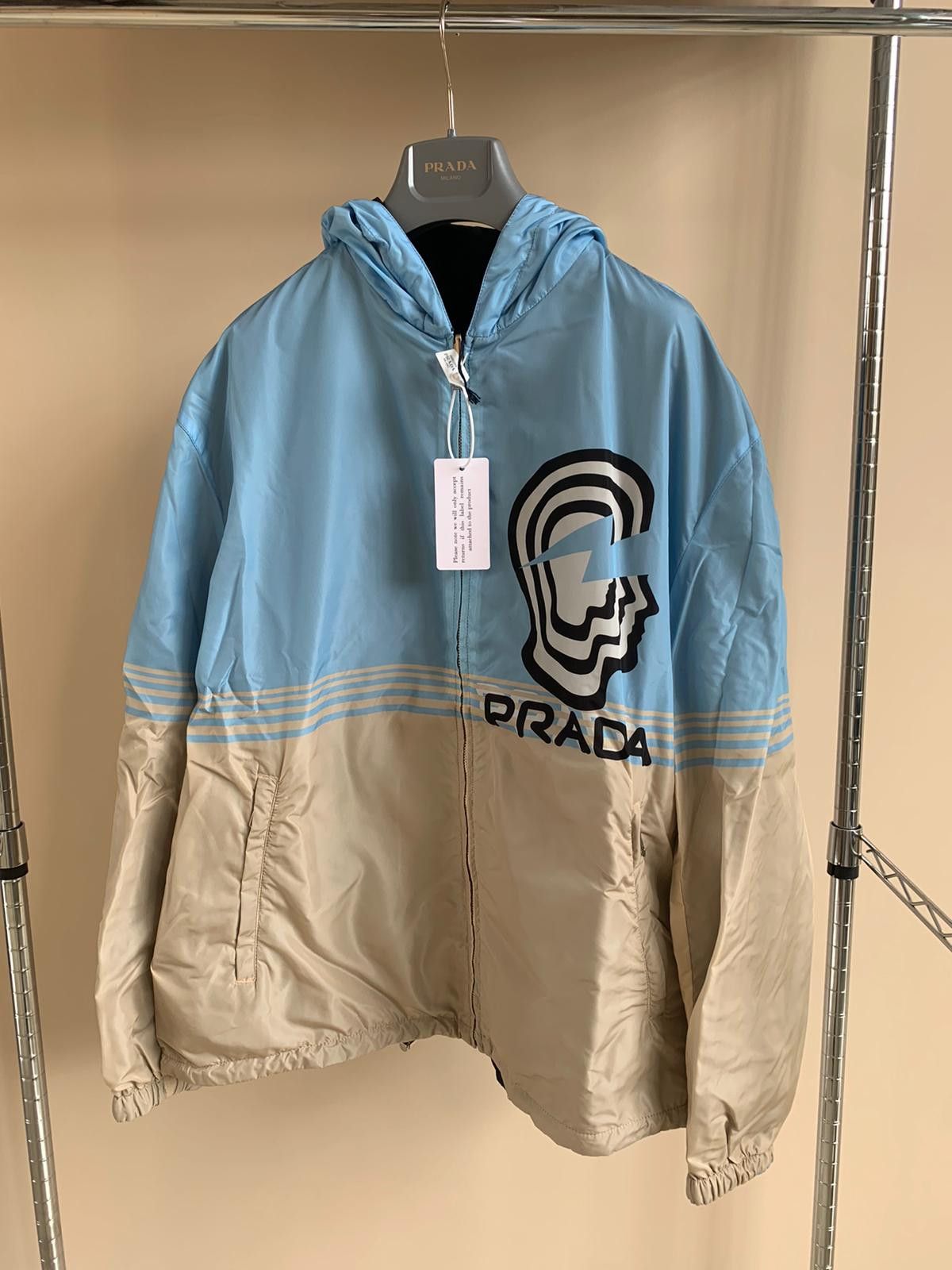 Prada Reversible Nylon Jacket in Celeste + Corda Size US XXL / EU 58 / 5 - 2 Thumbnail