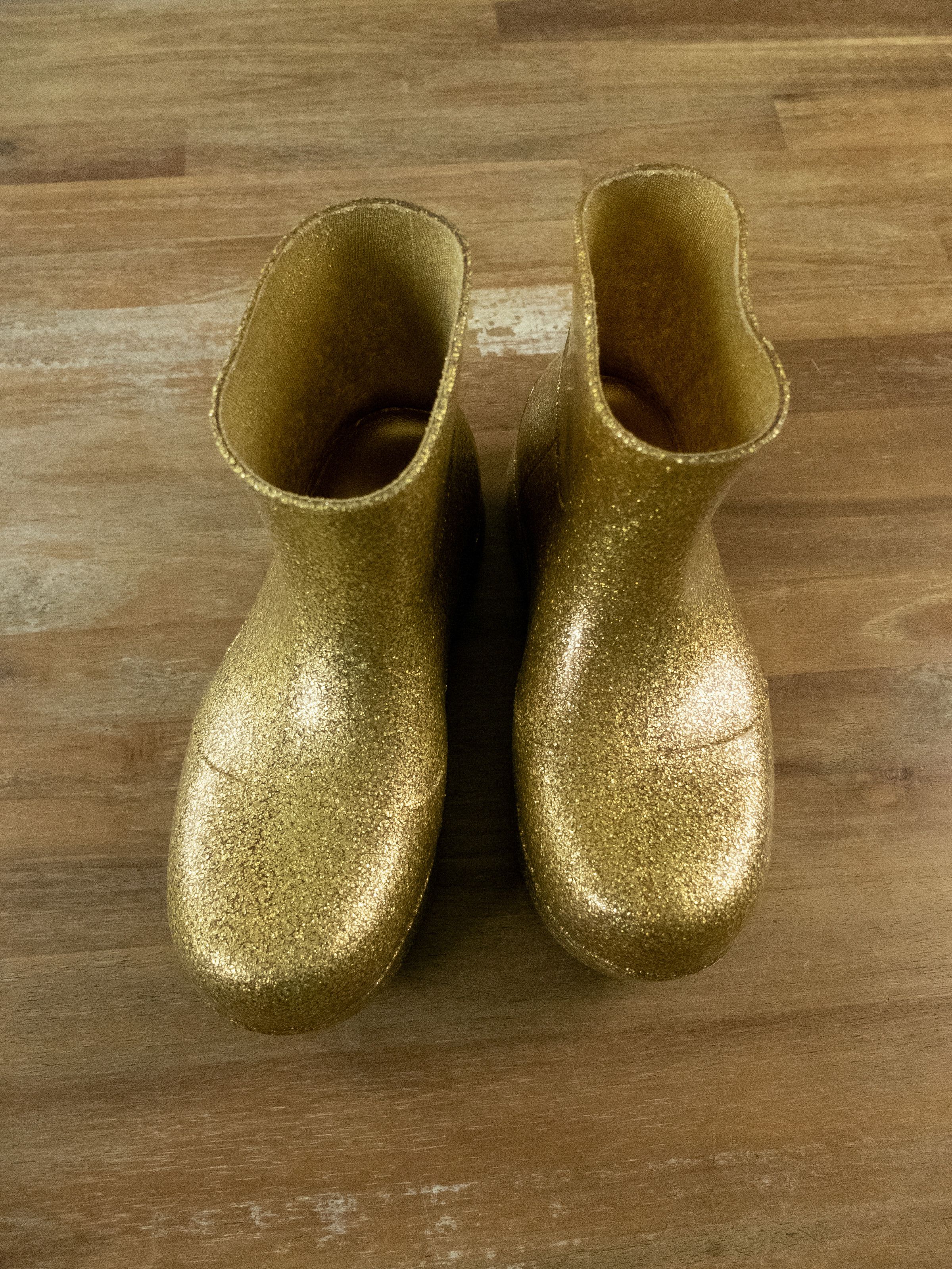 Bottega Veneta BOTTEGA VENETA Puddle gold glitter rubber ankle boots 6 36 q Size US 6 / IT 36 - 5 Thumbnail