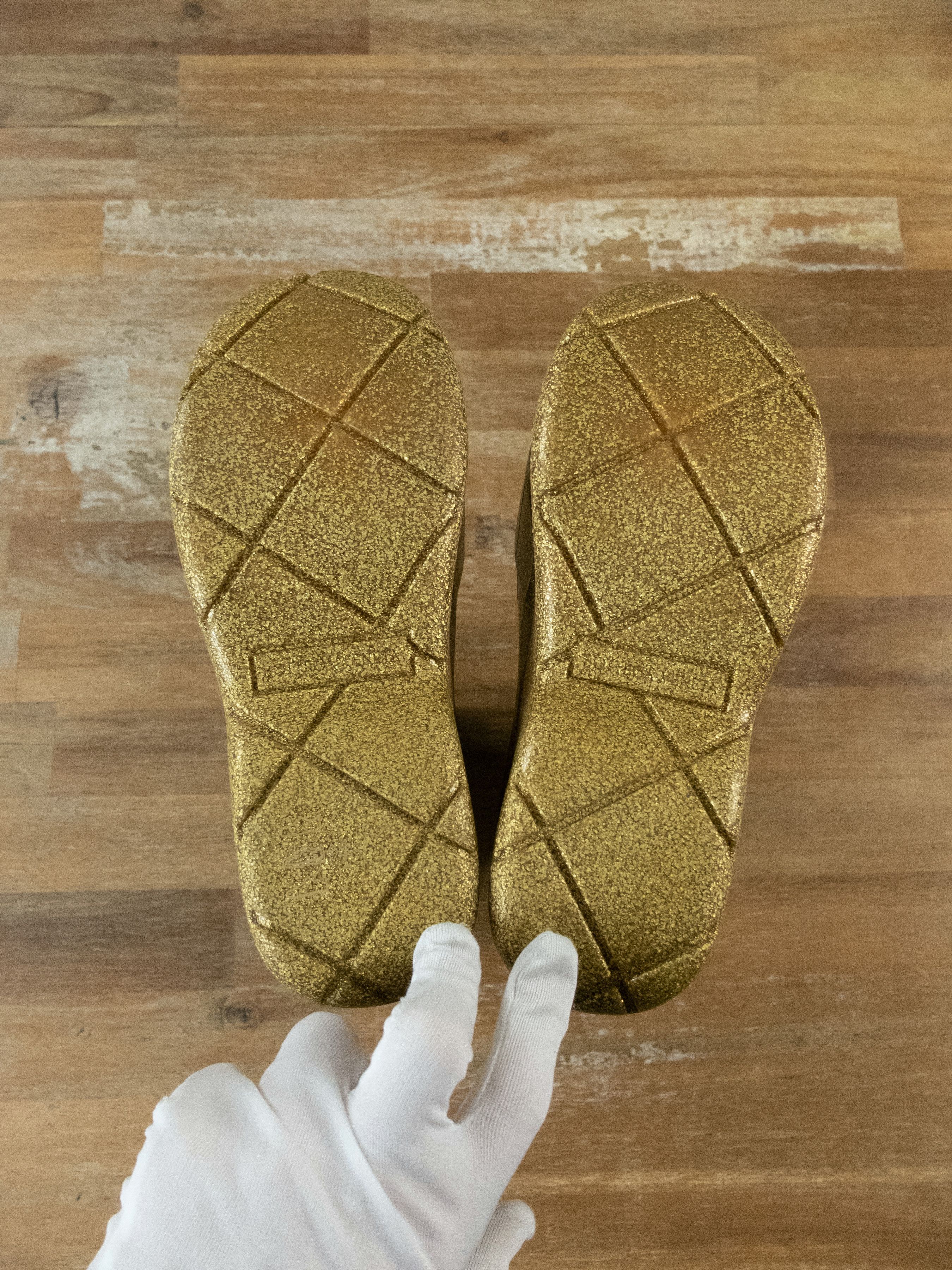 Bottega Veneta BOTTEGA VENETA Puddle gold glitter rubber ankle boots 7 37 q Size US 7 / IT 37 - 9 Thumbnail