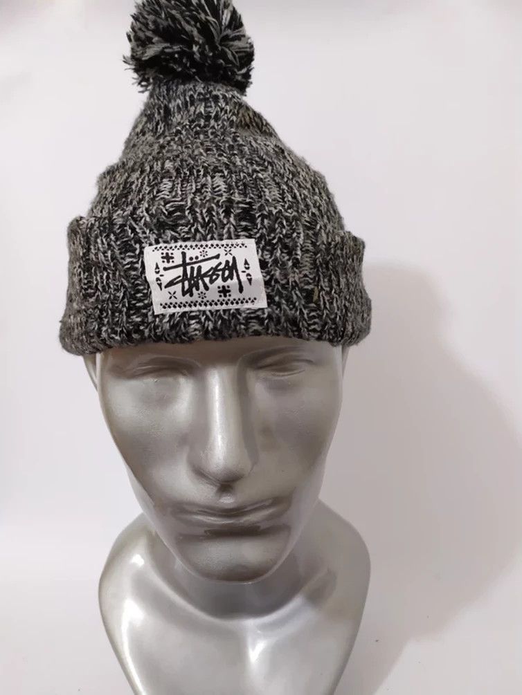 Stussy Vintage Stüssy Crown Logo Beanie Hat Striped Cap Archive