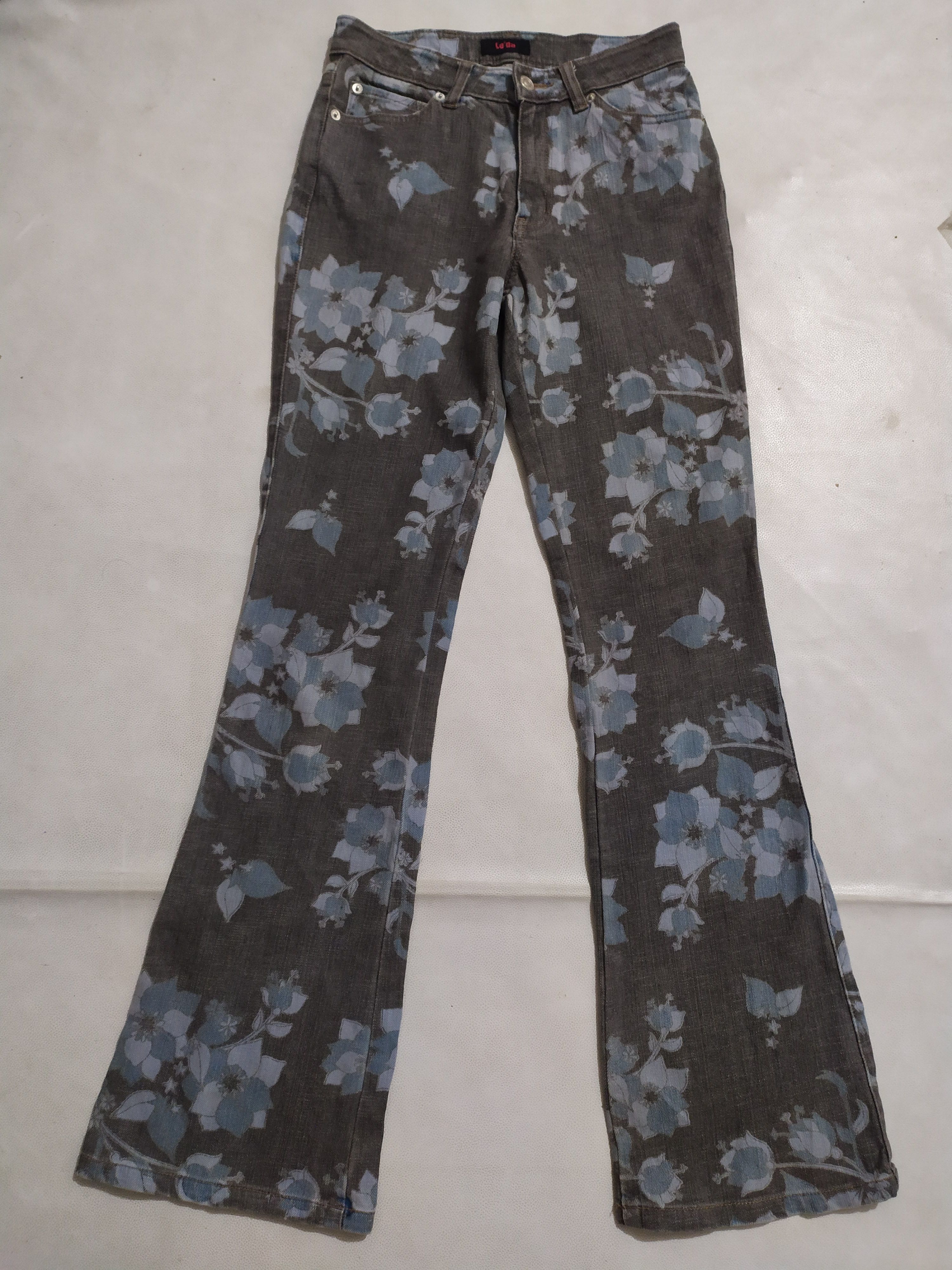 Japanese Brand 🔥Le'Da Japanese Fullprint Floral Bootcut Flare Pants Size US 28 / EU 44 - 1 Thumbnail
