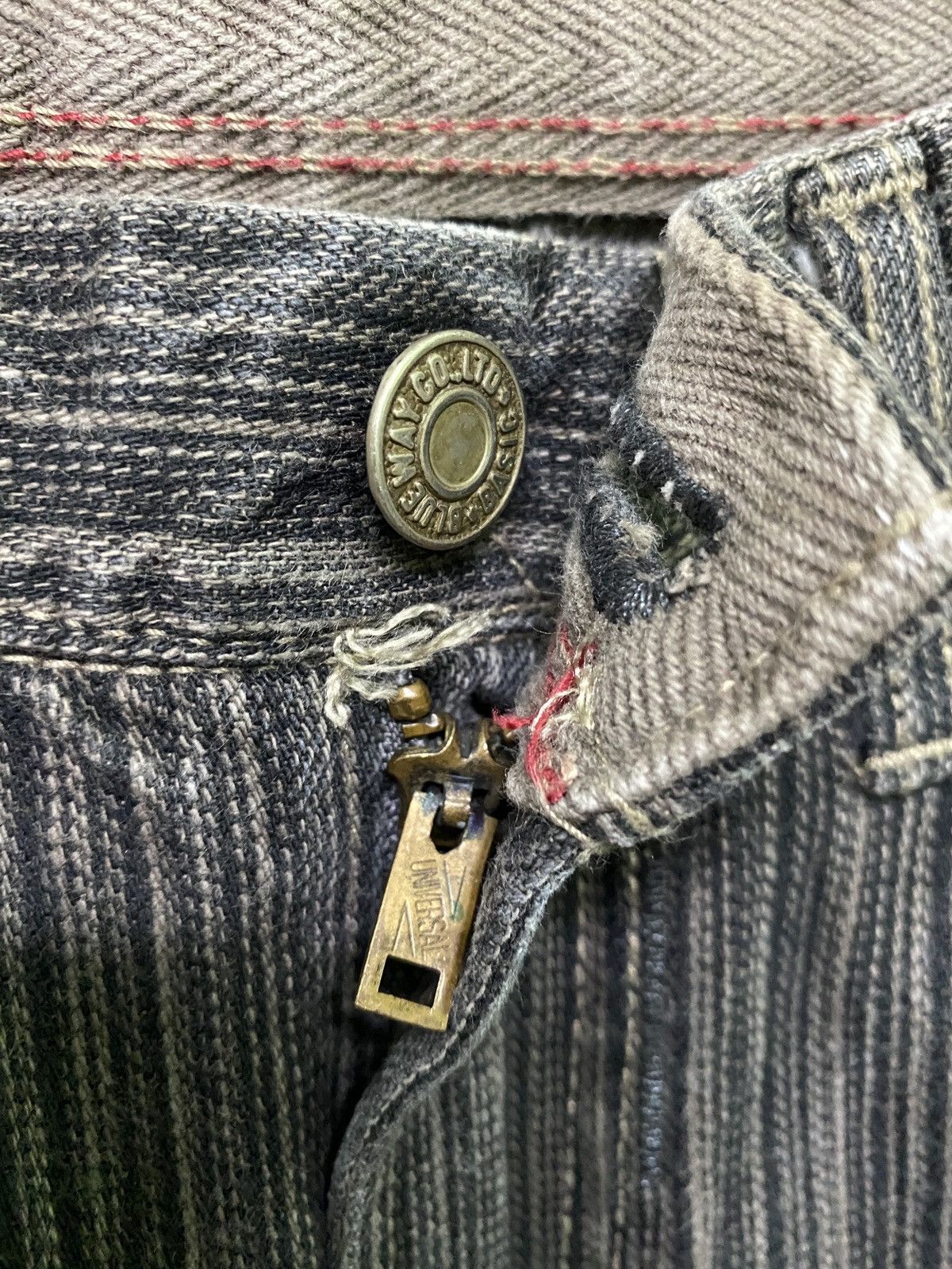 Designer × Japanese Brand BLUE WAYS Japan Pinstriped Striped Mini Bootcut Denim Pant Size US 28 / EU 44 - 19 Thumbnail