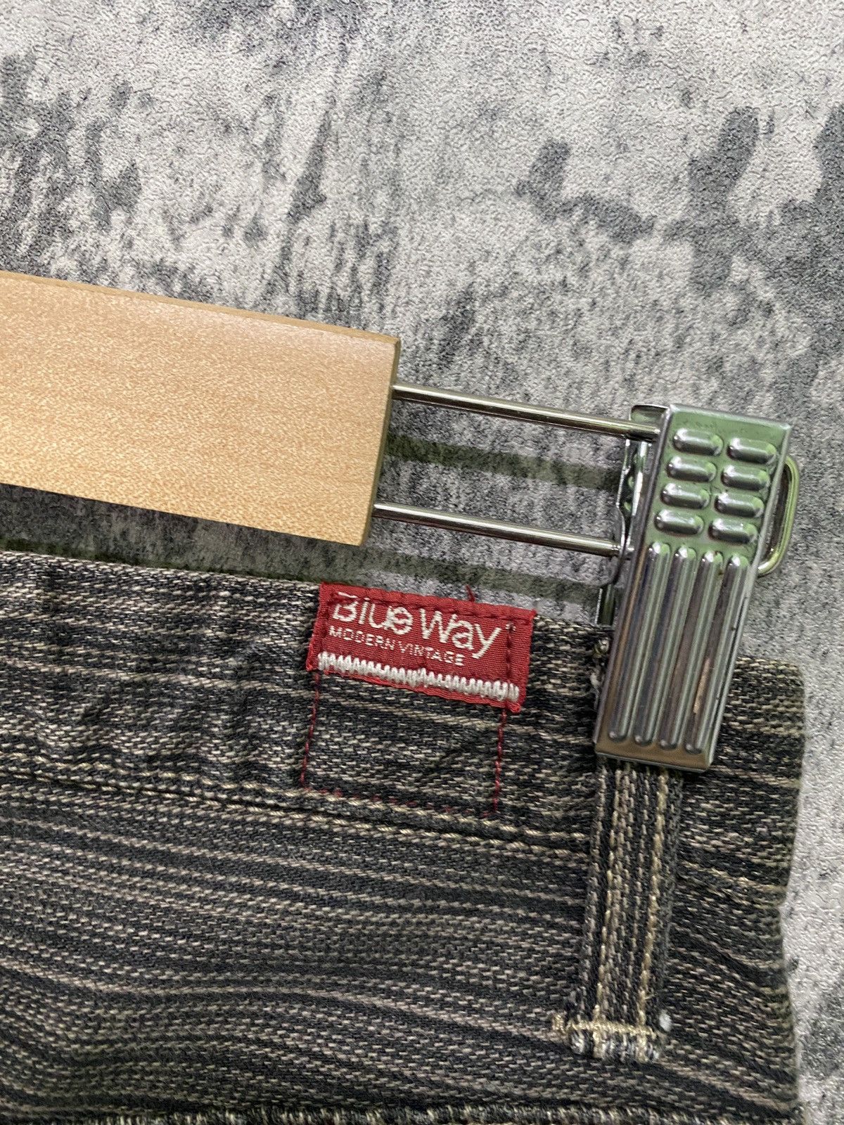 Designer × Japanese Brand BLUE WAYS Japan Pinstriped Striped Mini Bootcut Denim Pant Size US 28 / EU 44 - 18 Thumbnail