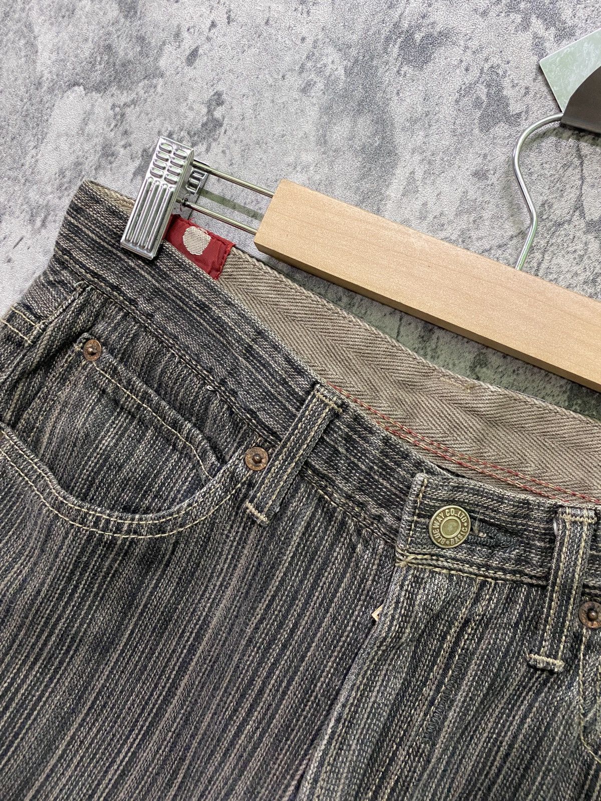 Designer × Japanese Brand BLUE WAYS Japan Pinstriped Striped Mini Bootcut Denim Pant Size US 28 / EU 44 - 9 Thumbnail