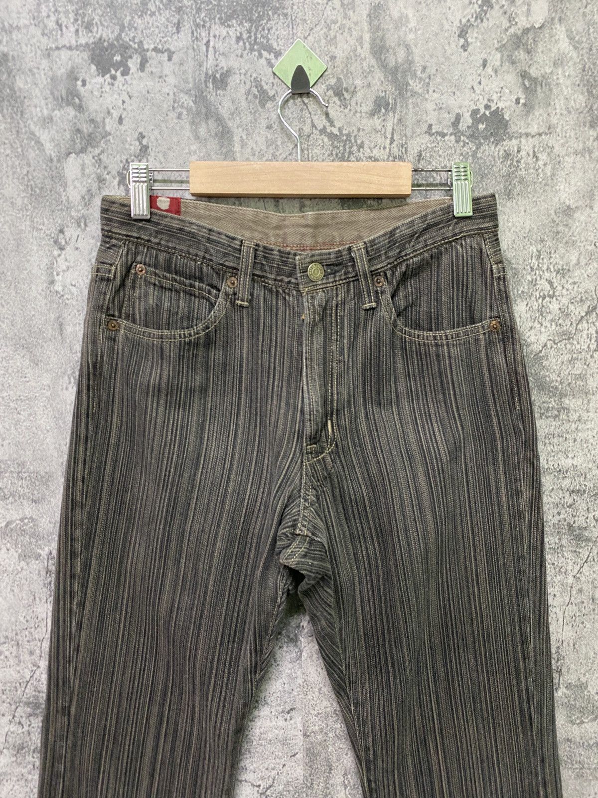 Designer × Japanese Brand BLUE WAYS Japan Pinstriped Striped Mini Bootcut Denim Pant Size US 28 / EU 44 - 3 Thumbnail