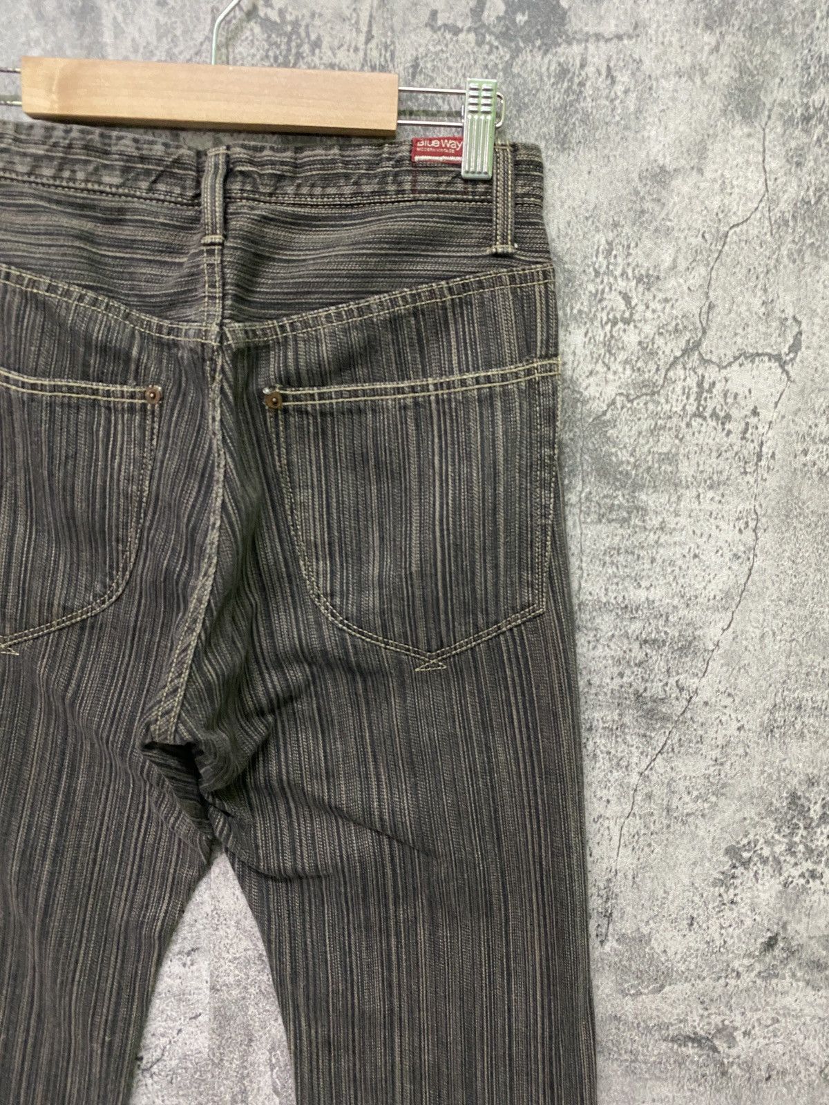 Designer × Japanese Brand BLUE WAYS Japan Pinstriped Striped Mini Bootcut Denim Pant Size US 28 / EU 44 - 13 Thumbnail