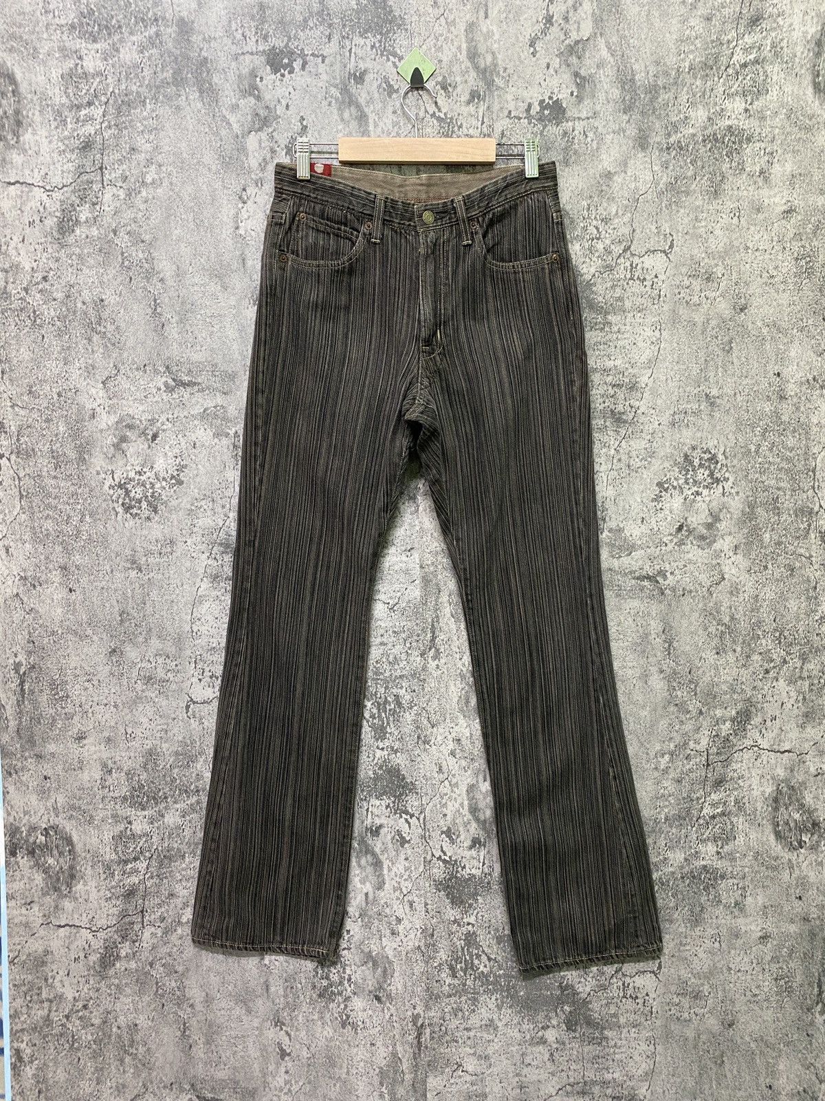 Designer × Japanese Brand BLUE WAYS Japan Pinstriped Striped Mini Bootcut Denim Pant Size US 28 / EU 44 - 1 Thumbnail