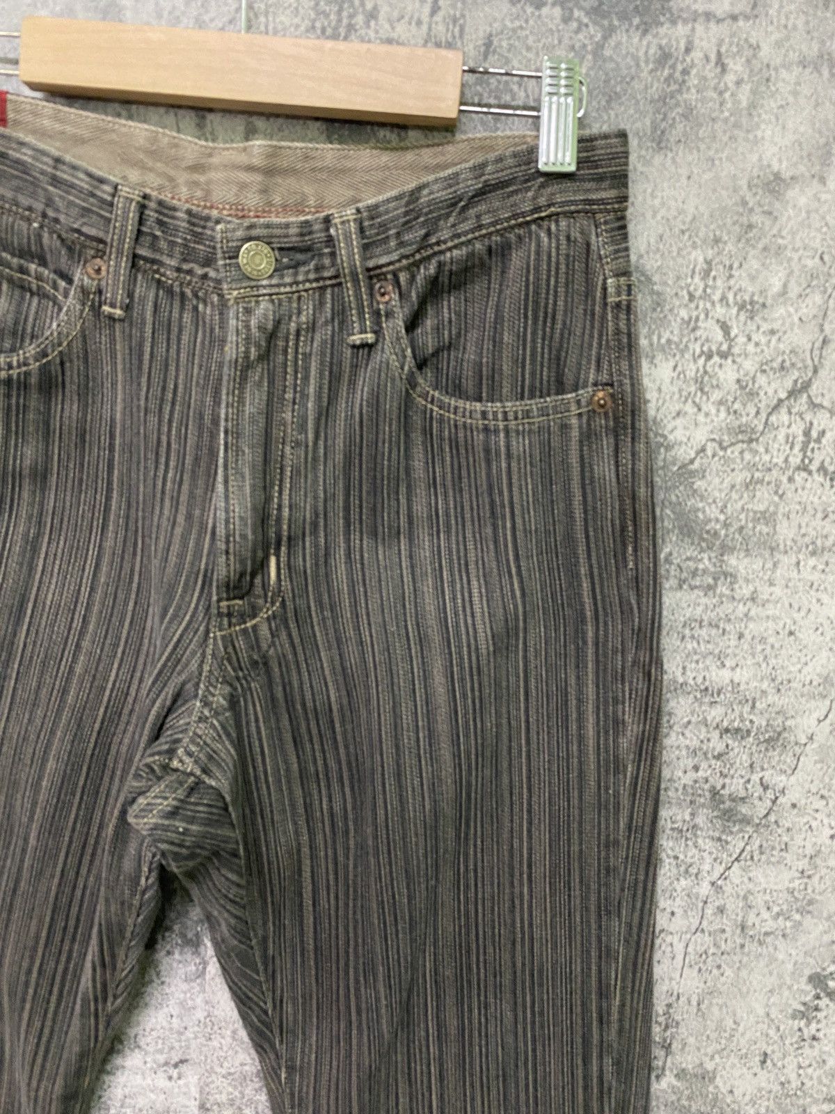 Designer × Japanese Brand BLUE WAYS Japan Pinstriped Striped Mini Bootcut Denim Pant Size US 28 / EU 44 - 5 Thumbnail