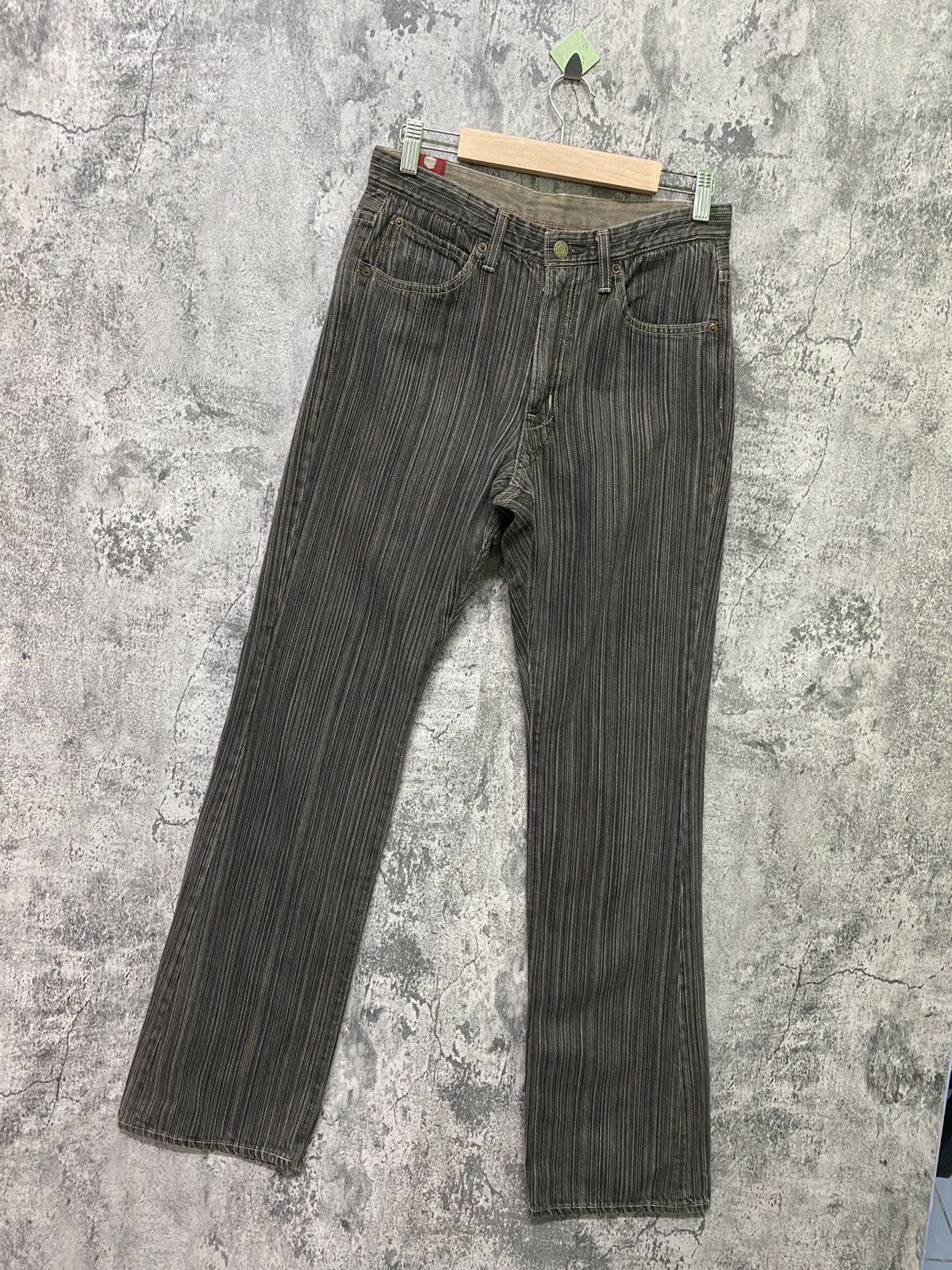 Designer × Japanese Brand BLUE WAYS Japan Pinstriped Striped Mini Bootcut Denim Pant Size US 28 / EU 44 - 10 Thumbnail