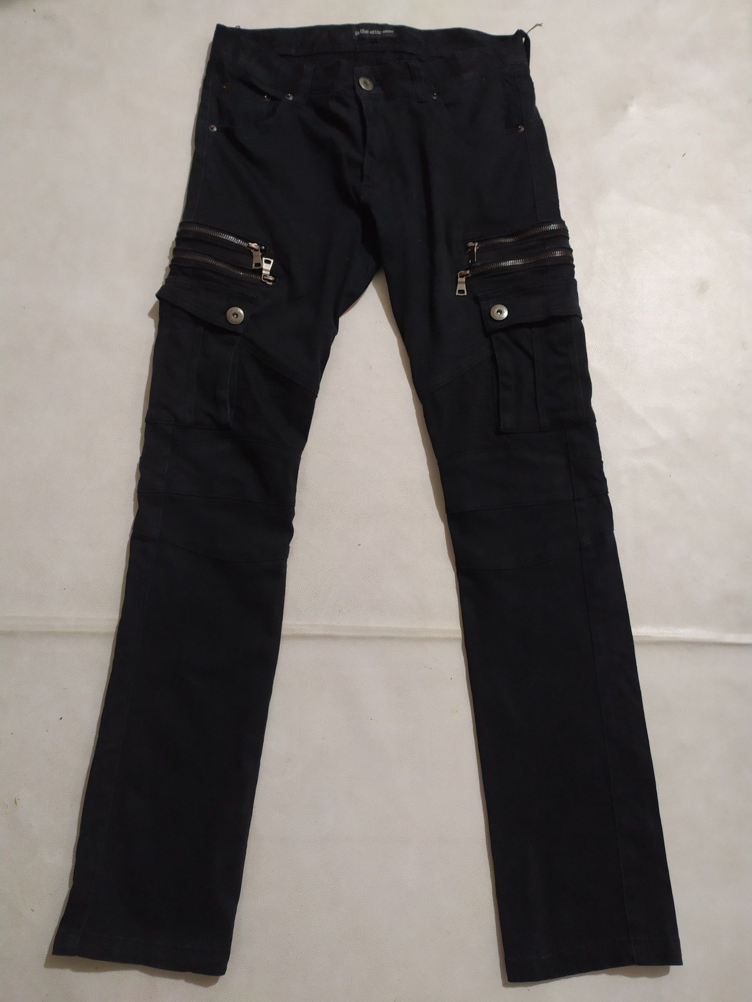 Pre-owned Streetwear In The Attic Japan Multipocket Cargo Zipper Black Pants