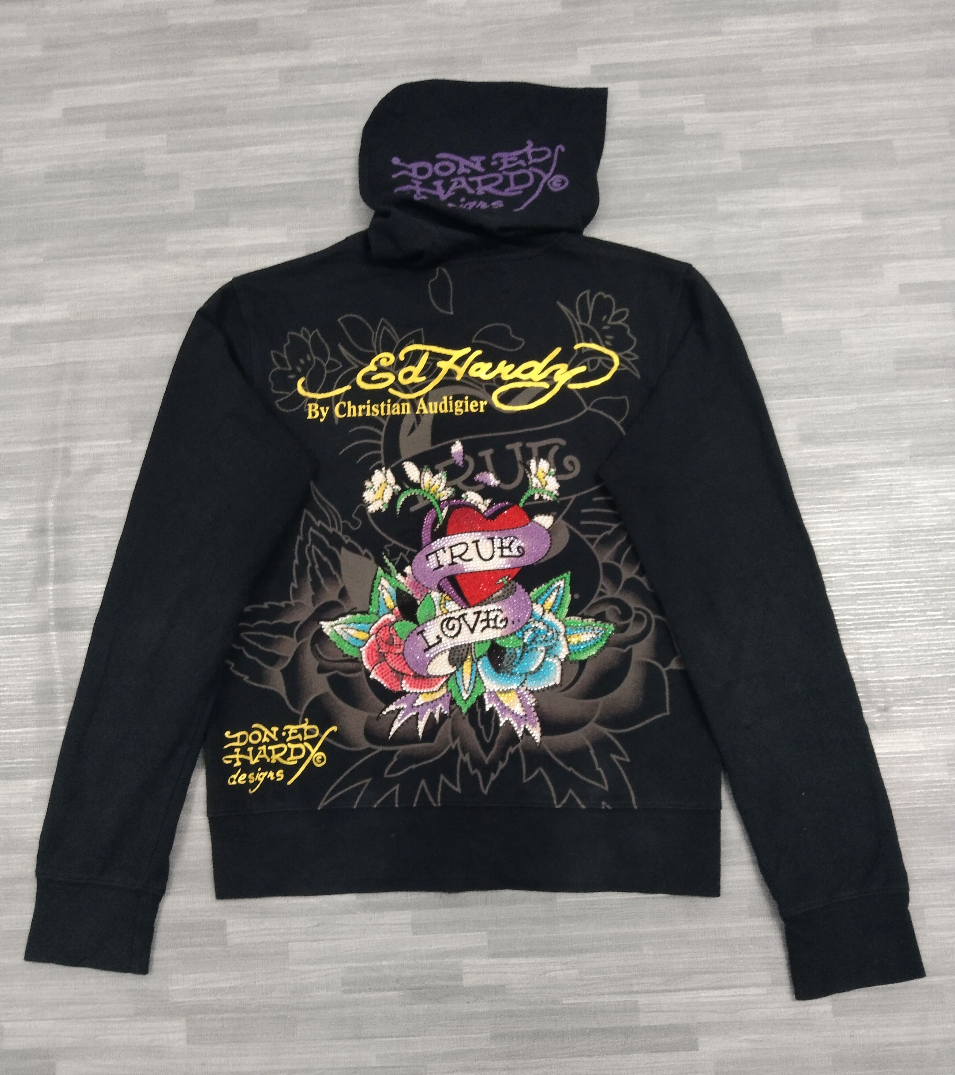 Christian Audigier ED HARDY BY CHRISTIAN AUDIGIER SWAROVSKI TRUE LOVE HOODIE Size S / US 4 / IT 40 - 3 Thumbnail