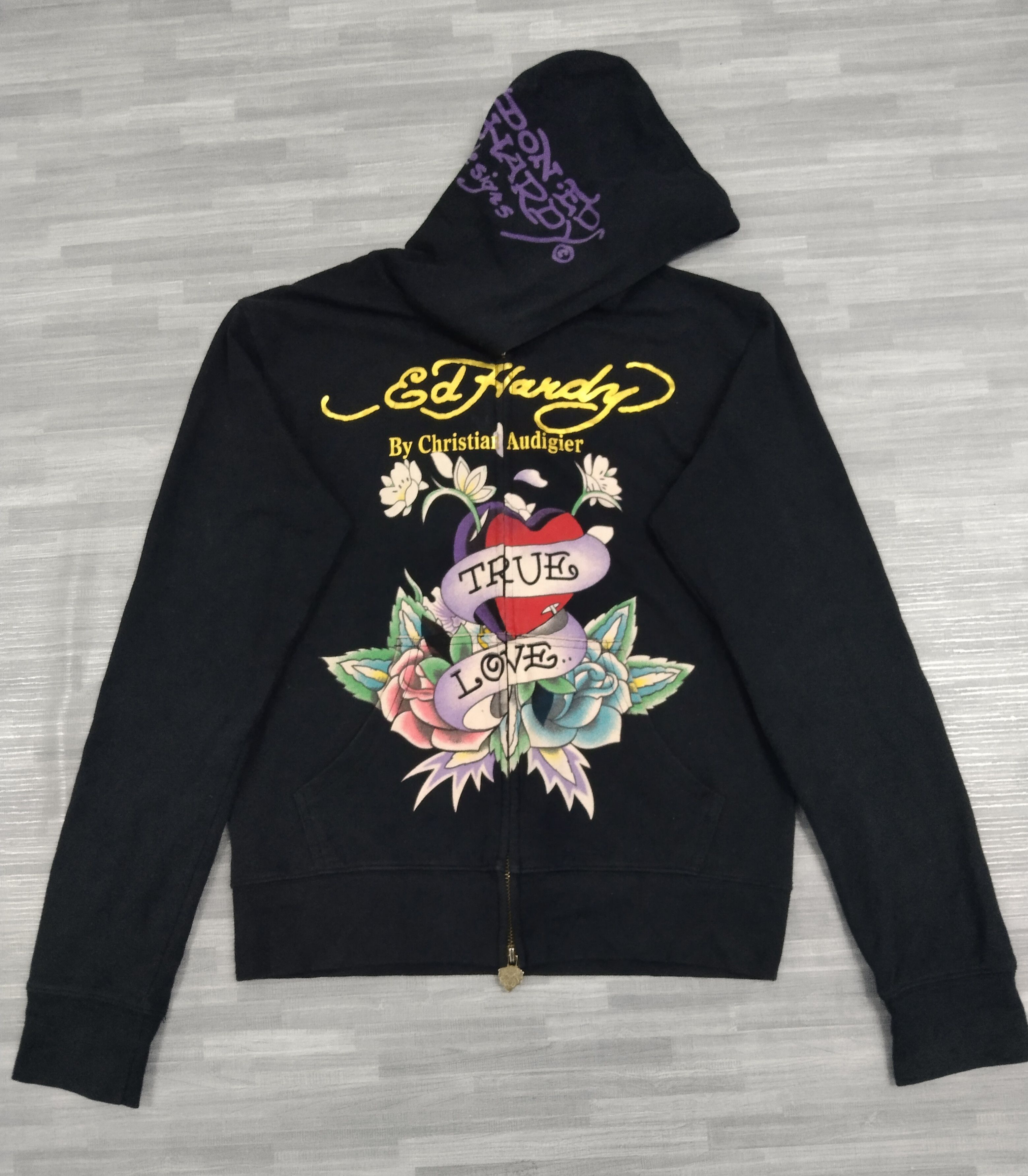 Christian Audigier ED HARDY BY CHRISTIAN AUDIGIER SWAROVSKI TRUE LOVE HOODIE Size S / US 4 / IT 40 - 2 Thumbnail
