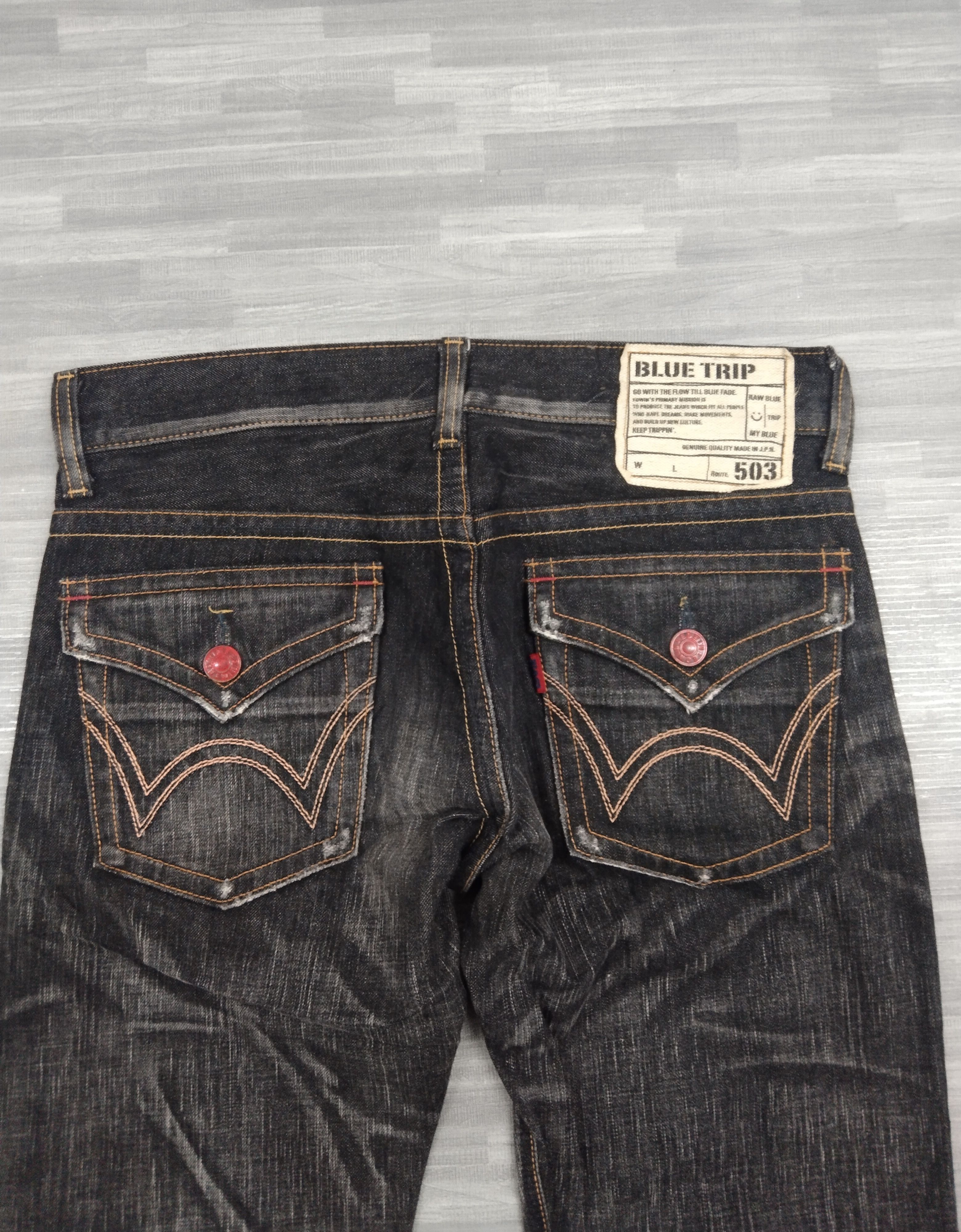 Edwin SiCK 503 FLARE WASHED BLACK DENIM PANTS Size US 31 - 5 Thumbnail