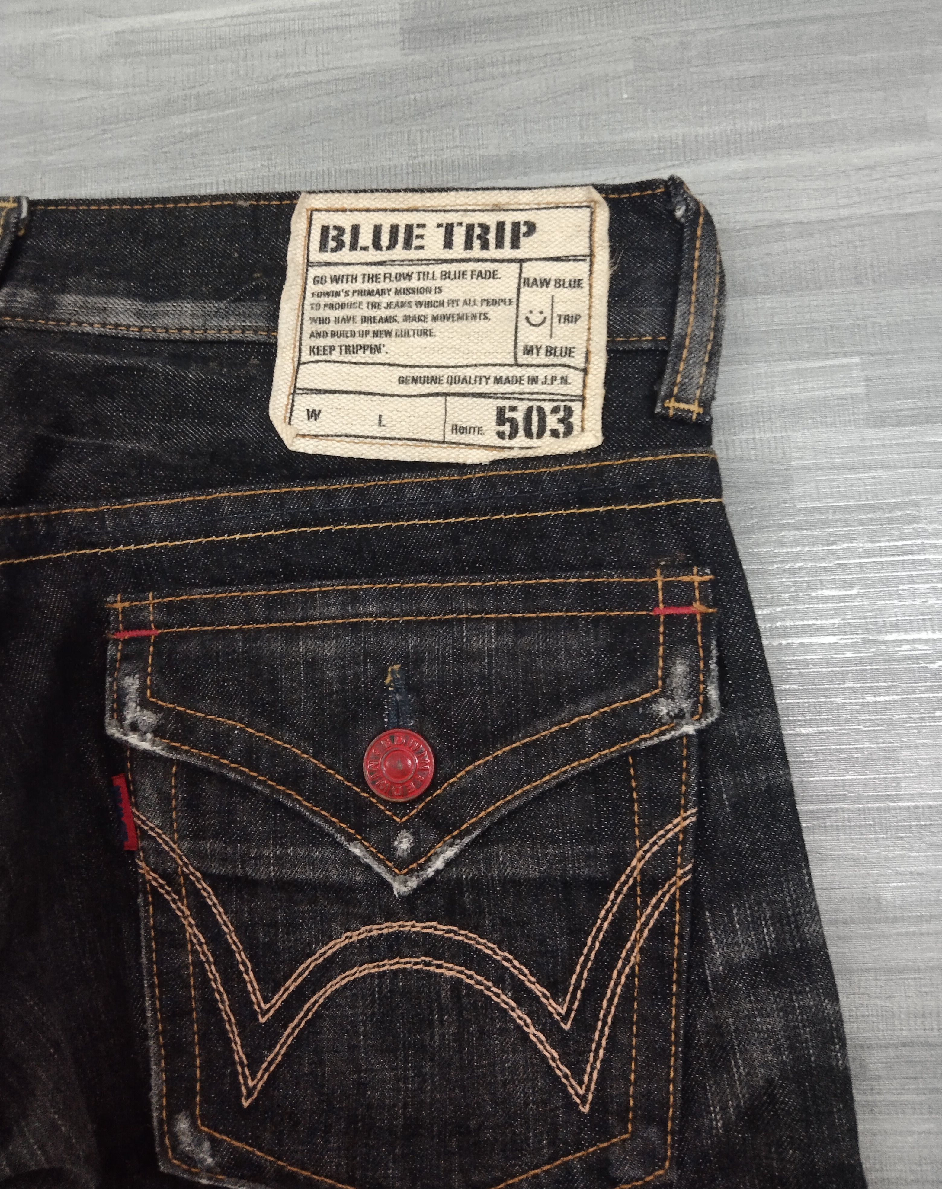 Edwin SiCK 503 FLARE WASHED BLACK DENIM PANTS Size US 31 - 7 Thumbnail
