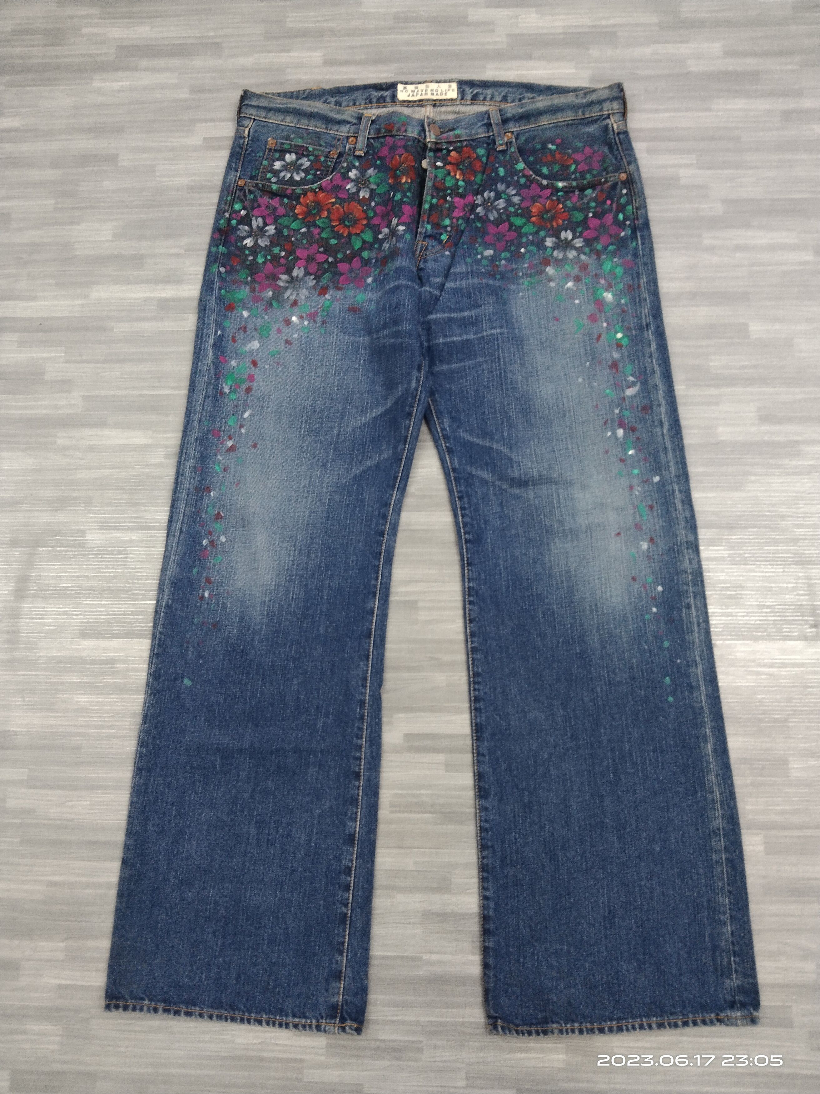 Japanese Brand SICK HAND MADE ART FLOWERS NO WAVE NO LIFE JAPAN MADE Size US 36 / EU 52 - 2 Thumbnail