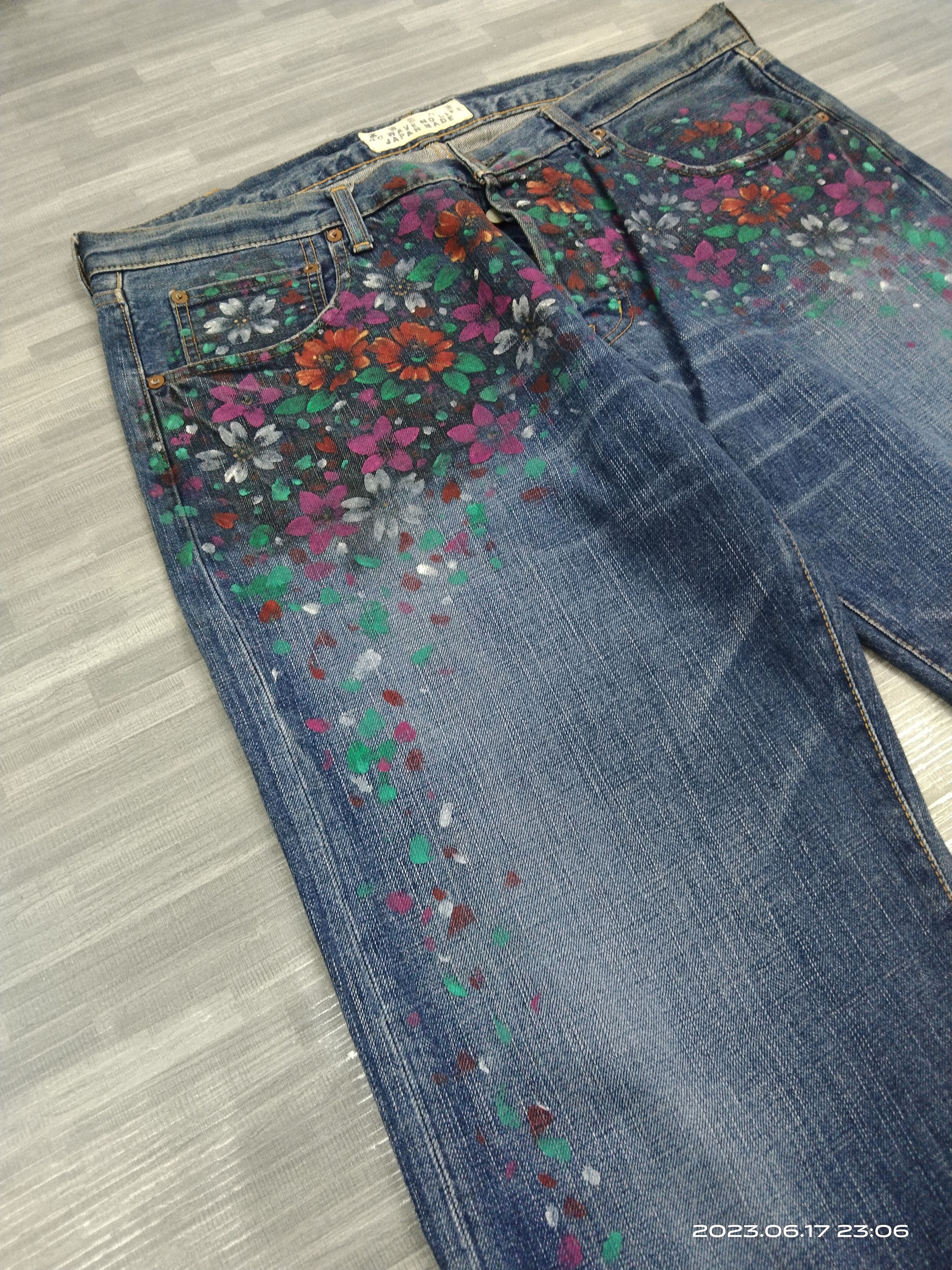 Japanese Brand SICK HAND MADE ART FLOWERS NO WAVE NO LIFE JAPAN MADE Size US 36 / EU 52 - 6 Thumbnail