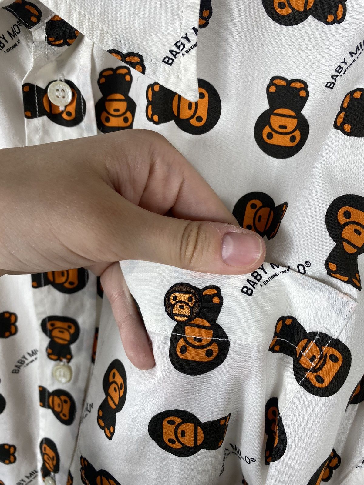Bape × Vintage Bape Baby Milo Store Shirt Button Up Monogram Logo Vintage Size US S / EU 44-46 / 1 - 4 Thumbnail