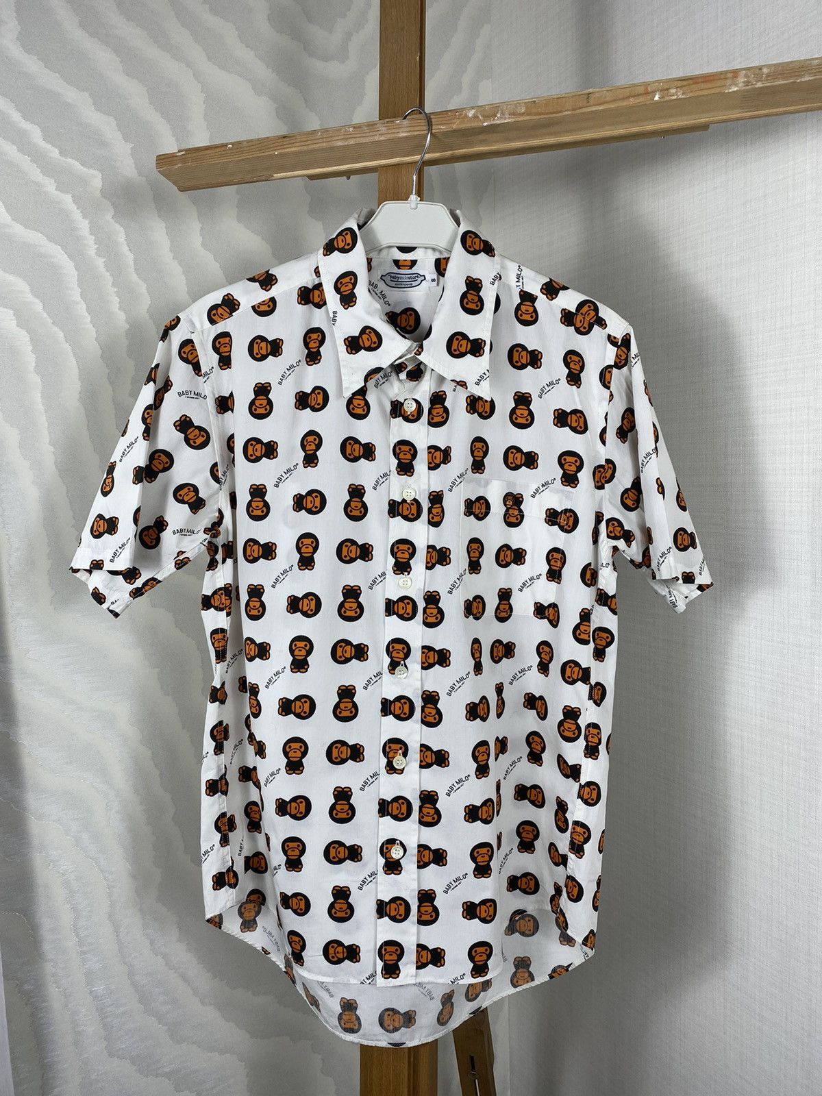 Bape × Vintage Bape Baby Milo Store Shirt Button Up Monogram Logo Vintage Size US S / EU 44-46 / 1 - 1 Thumbnail