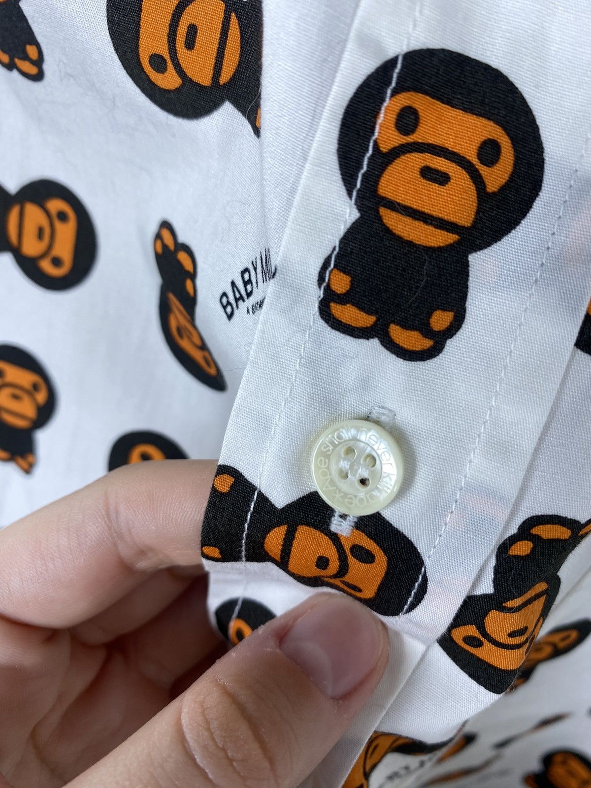 Bape × Vintage Bape Baby Milo Store Shirt Button Up Monogram Logo Vintage Size US S / EU 44-46 / 1 - 9 Thumbnail