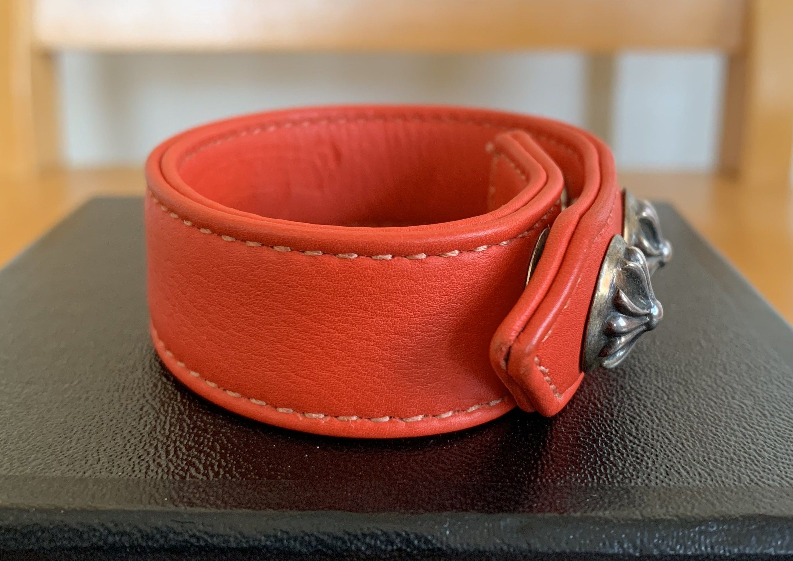 Chrome Hearts Chrome Hearts Adjustable Leather Silver Snap Bracelet Size ONE SIZE - 3 Thumbnail