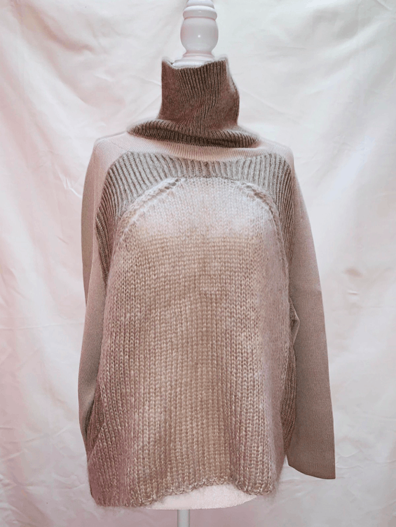 Helmut Lang NWOT variegated multi texture turtle neck sweater XS / S Size US S / EU 44-46 / 1 - 2 Thumbnail