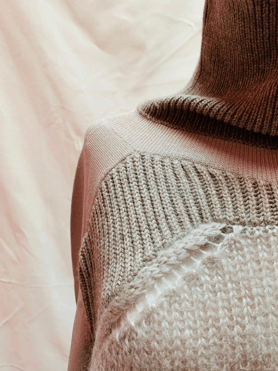 Helmut Lang NWOT variegated multi texture turtle neck sweater XS / S Size US S / EU 44-46 / 1 - 7 Thumbnail