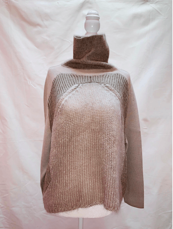 Helmut Lang NWOT variegated multi texture turtle neck sweater XS / S Size US S / EU 44-46 / 1 - 3 Thumbnail