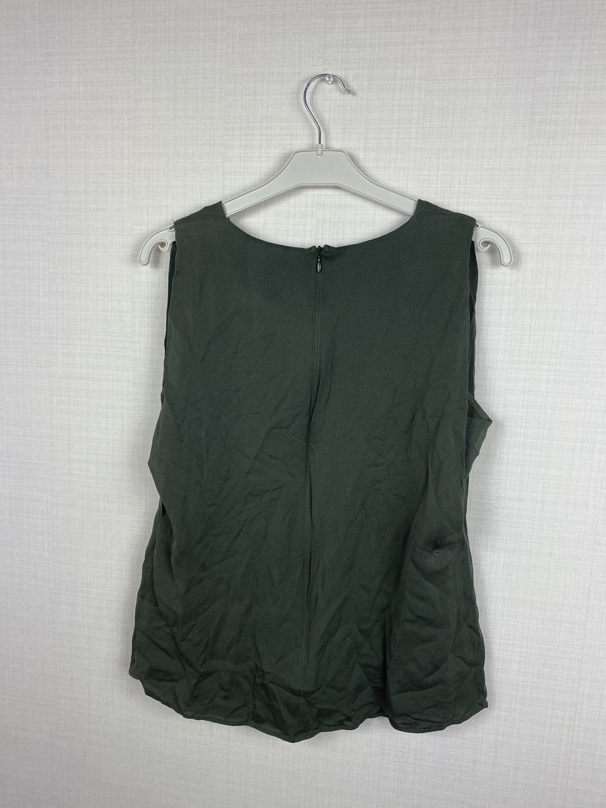 Max Mara × Other × Vintage Max Mara Shirt Blouse Tank Top Women’s Khaki Pleated Silk Size S / US 4 / IT 40 - 5 Thumbnail