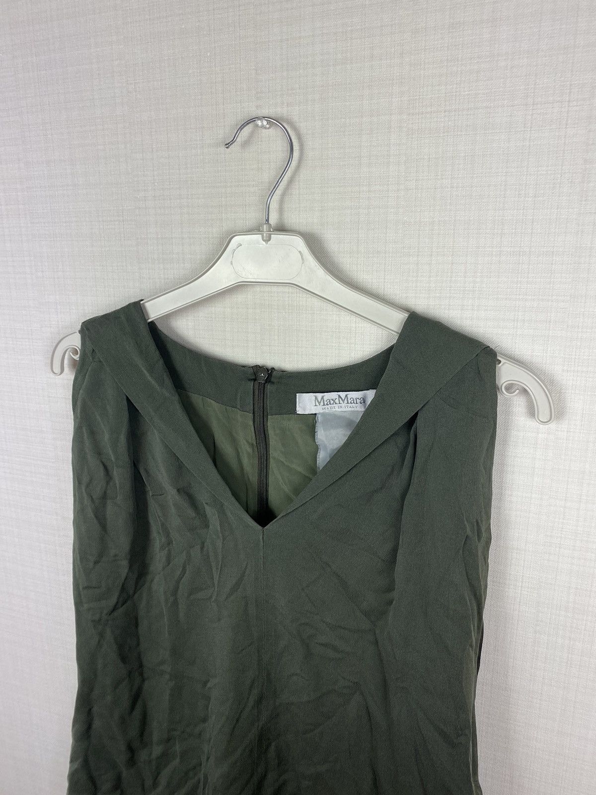 Max Mara × Other × Vintage Max Mara Shirt Blouse Tank Top Women’s Khaki Pleated Silk Size S / US 4 / IT 40 - 2 Thumbnail