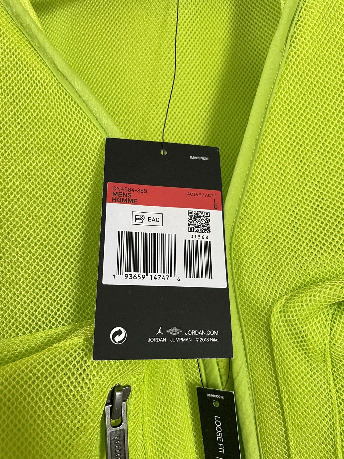 Jordan Brand Air Jordan 23 Engineered LimeGreen Life jacket utility vest Size US L / EU 52-54 / 3 - 7 Thumbnail