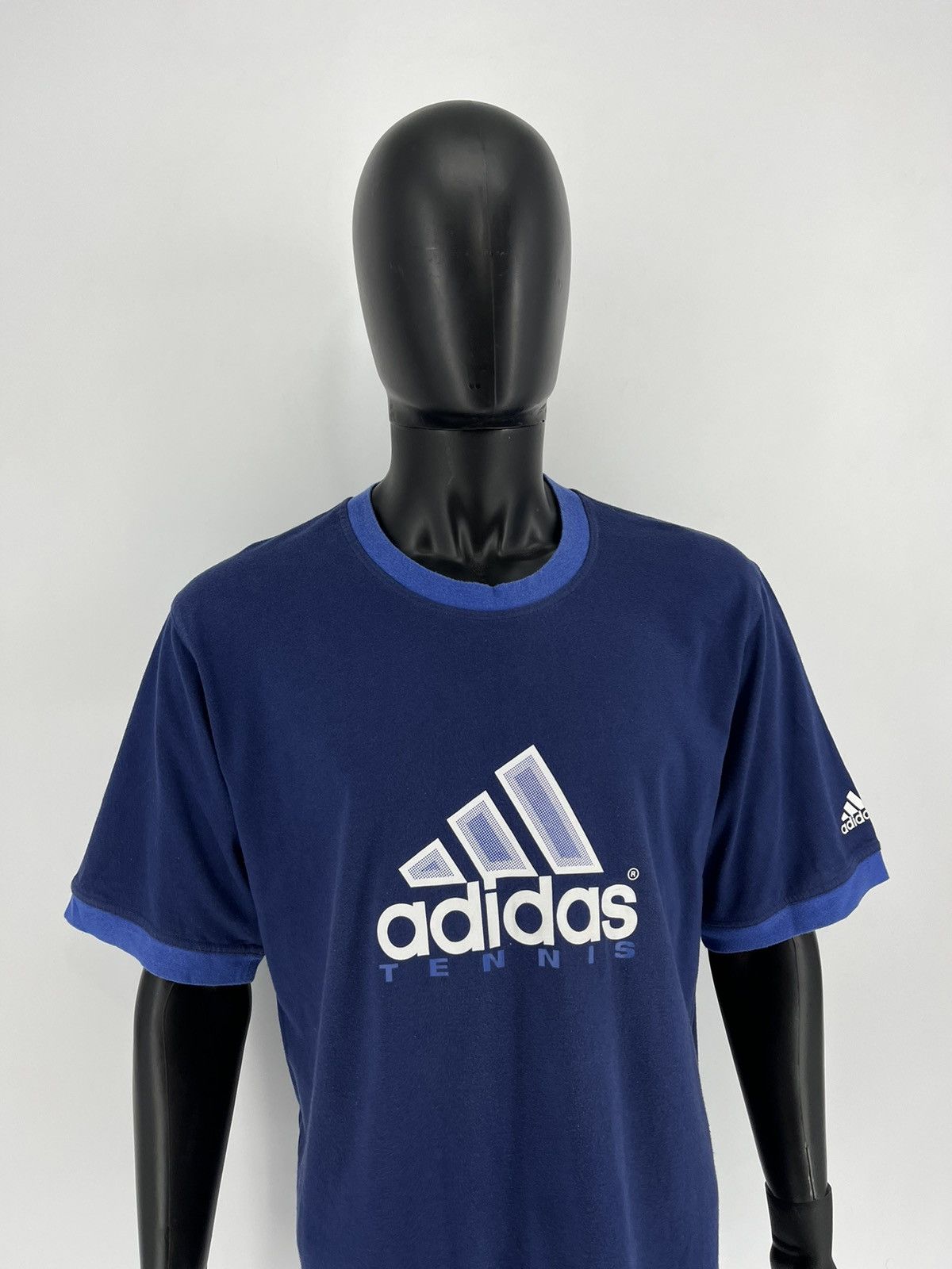 Adidas Vintage y2k 90s Adidas Tennis Tee Stripes Streetwear Hype Size US XL / EU 56 / 4 - 3 Thumbnail