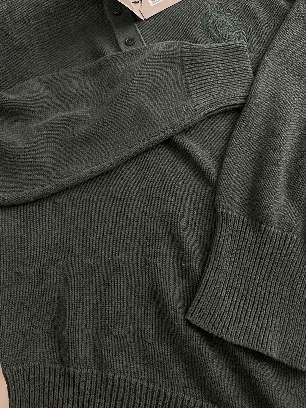 Balenciaga Asymmetric College Crest Polo Knit Sweater S Size US M / EU 48-50 / 2 - 9 Thumbnail