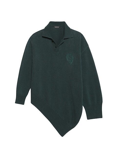 Balenciaga Asymmetric College Crest Polo Knit Sweater S Size US M / EU 48-50 / 2 - 4 Thumbnail
