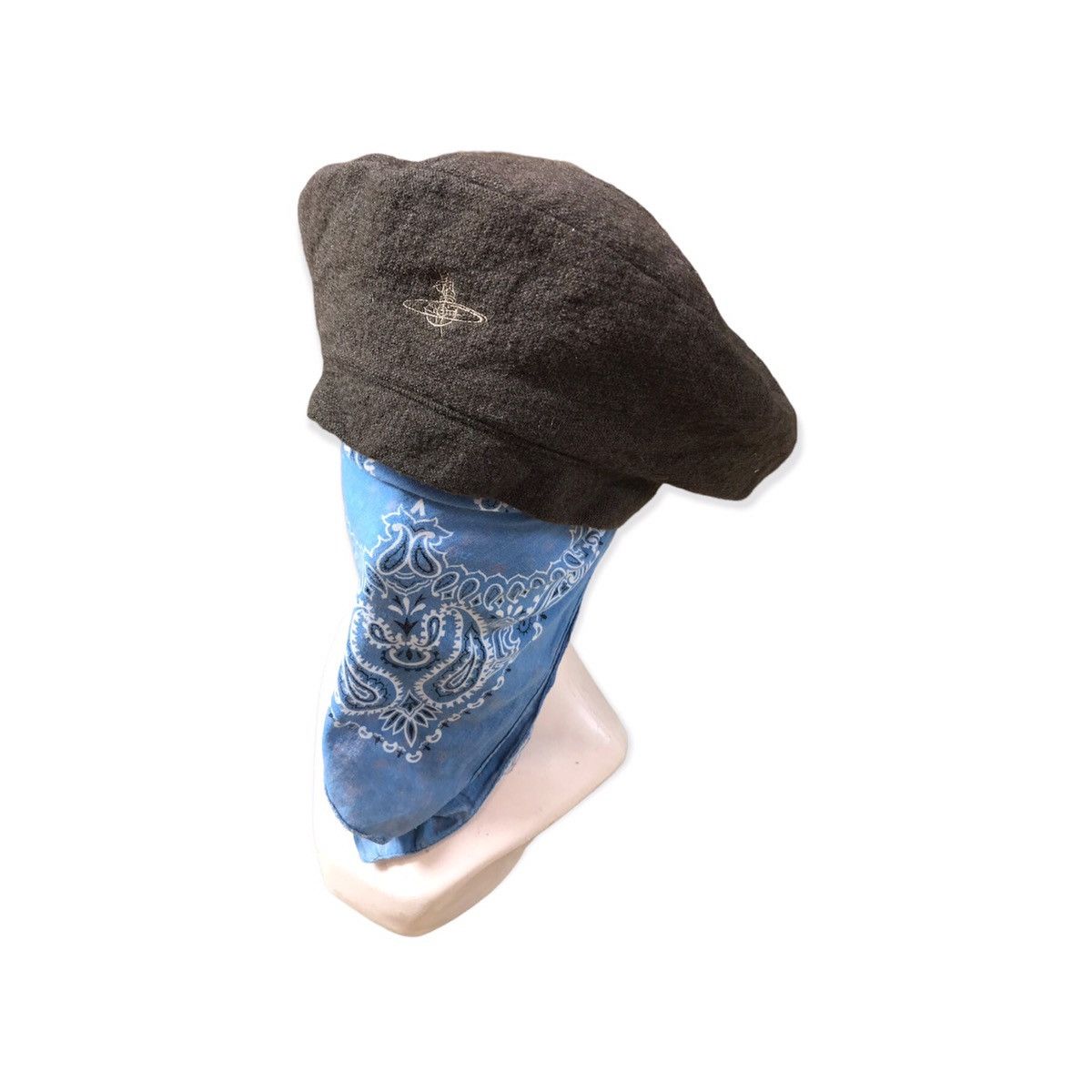 image of Vintage Vivienne Westwood Wool Baretta Hat in Dark Green, Women's