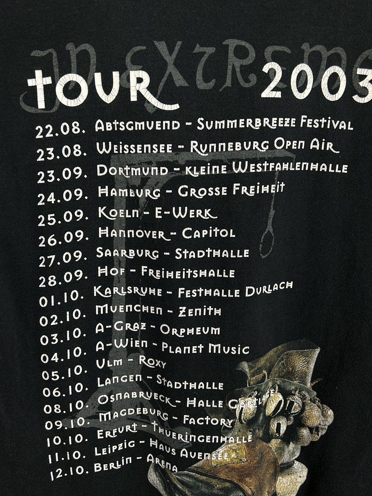 Band Tees 00s Vintage In Extremo 2003 Tour Faded T-Shirt In Black Size US M / EU 48-50 / 2 - 6 Thumbnail
