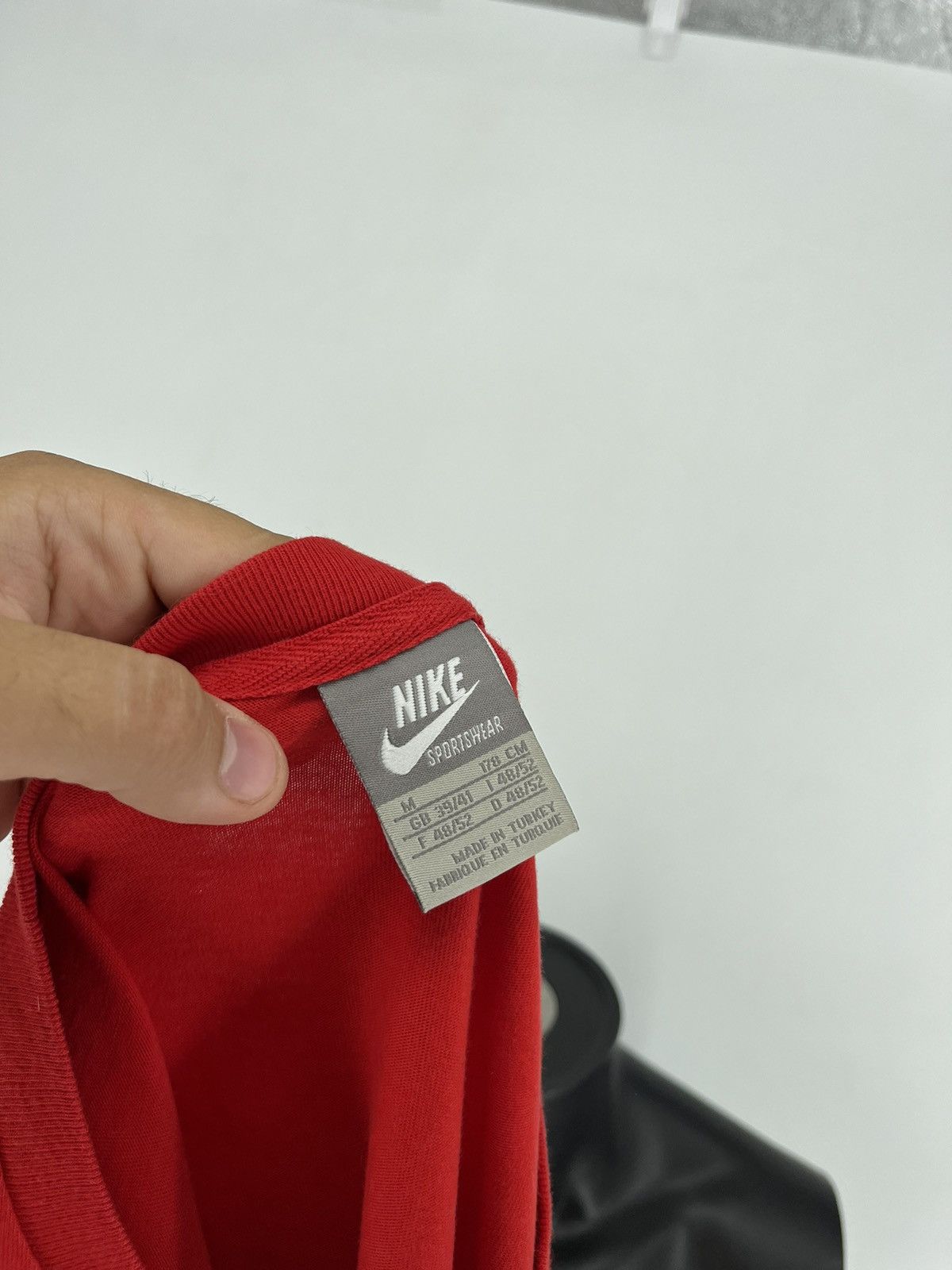 Nike × Vintage Vintage Y2K Nike Big Swoosh RED T-Shirt Size US M / EU 48-50 / 2 - 10 Thumbnail