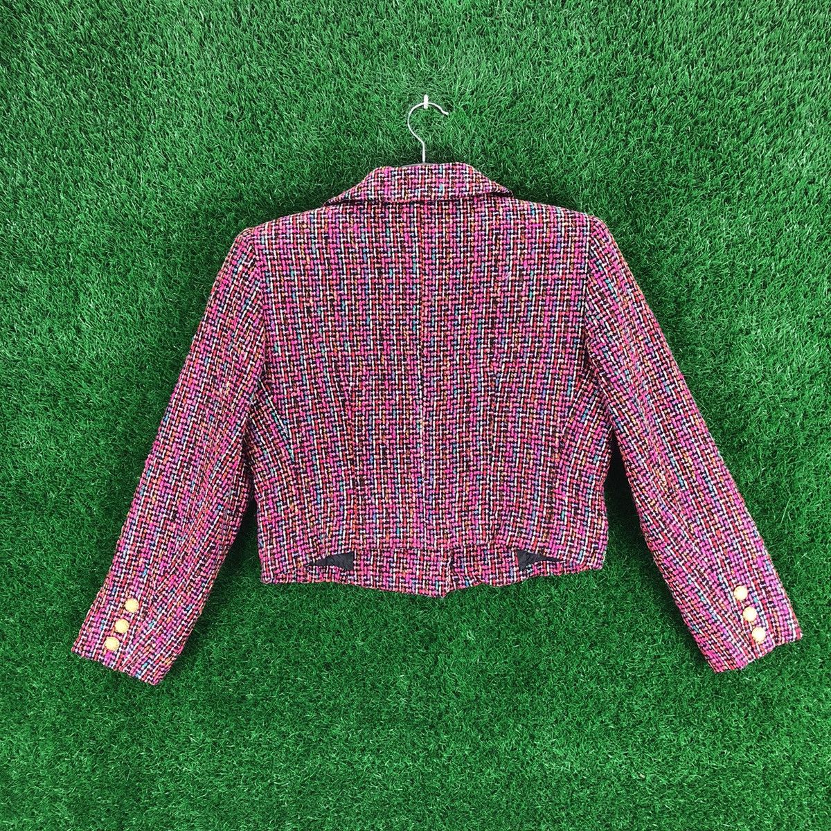 Japanese Brand Vintage Tweed Jacket Cropped Luxury Style Design Size XS / US 0-2 / IT 36-38 - 4 Thumbnail