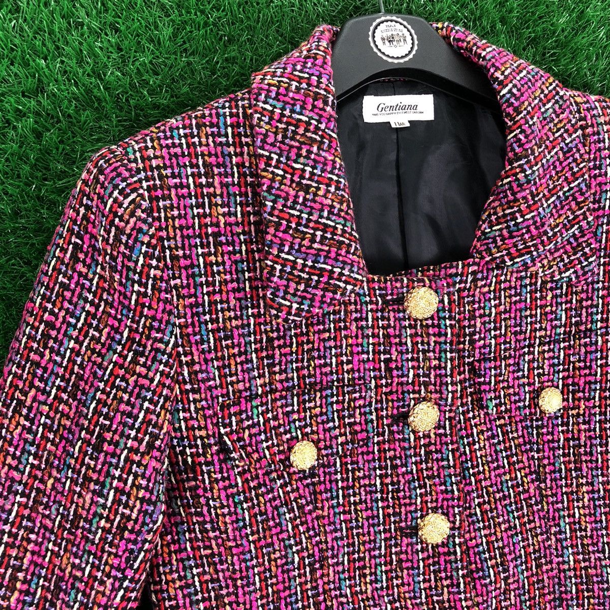 Japanese Brand Vintage Tweed Jacket Cropped Luxury Style Design Size XS / US 0-2 / IT 36-38 - 2 Thumbnail
