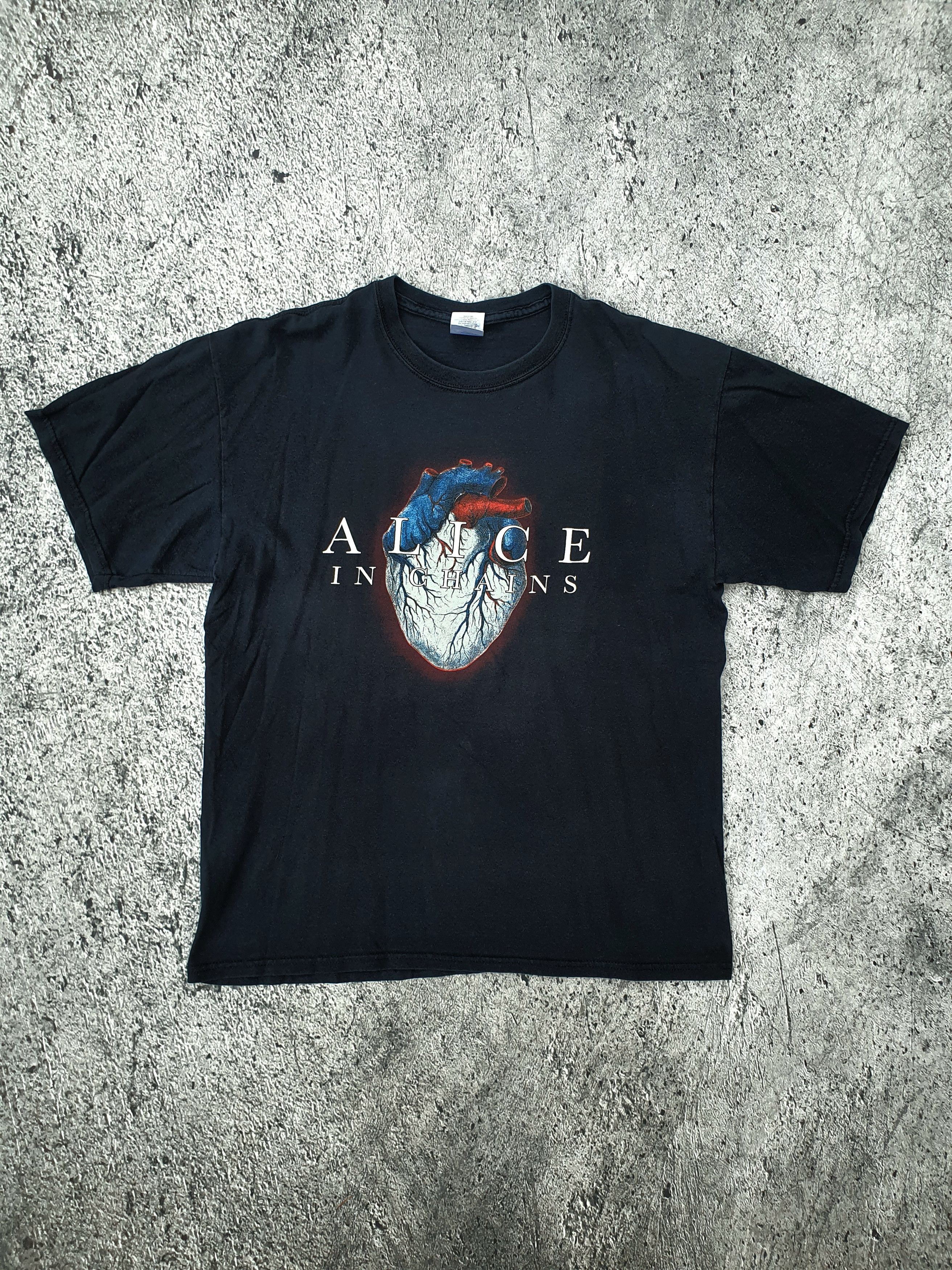 image of Band Tees x Rock T Shirt Alice In Chains Black Gives Way To Blue European Tour Tee (Size Large)