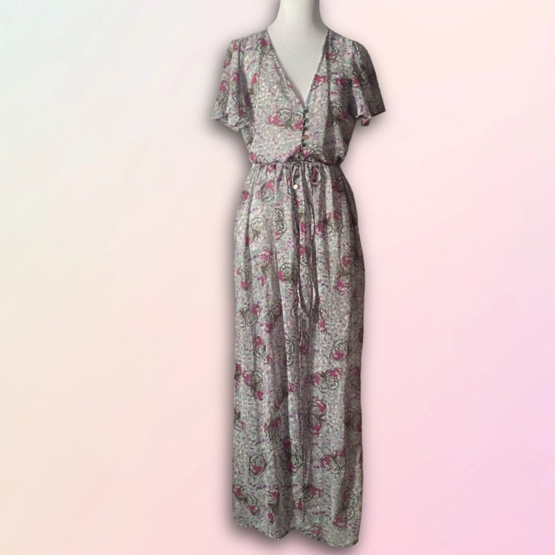 Nordstrom Kate & Mallory, Sheer, Butterfly Print, Duster/Maxi Dress |  Grailed