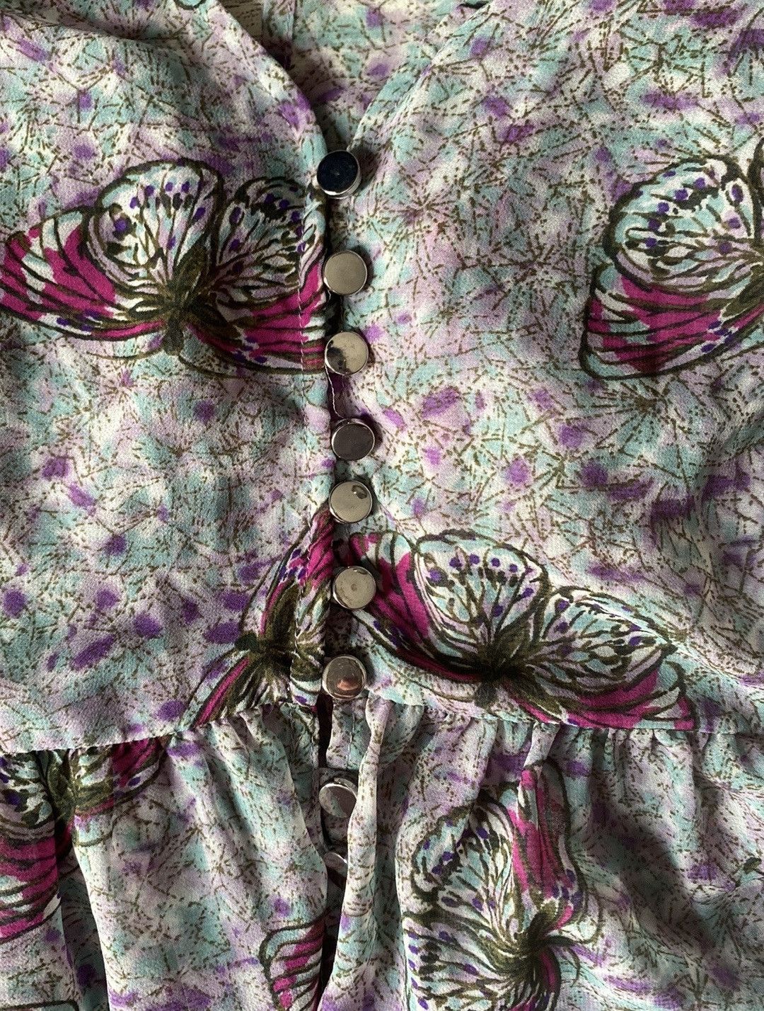 Nordstrom Kate & Mallory, Sheer, Butterfly Print, Duster/Maxi Dress Size S / US 4 / IT 40 - 4 Thumbnail
