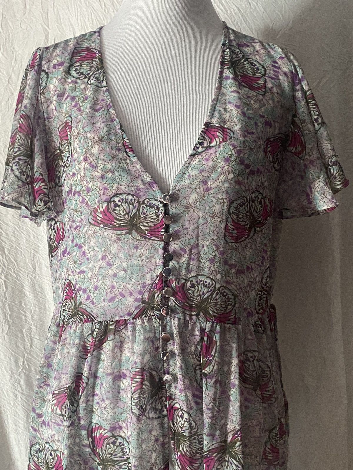 Nordstrom Kate & Mallory, Sheer, Butterfly Print, Duster/Maxi Dress Size S / US 4 / IT 40 - 11 Thumbnail