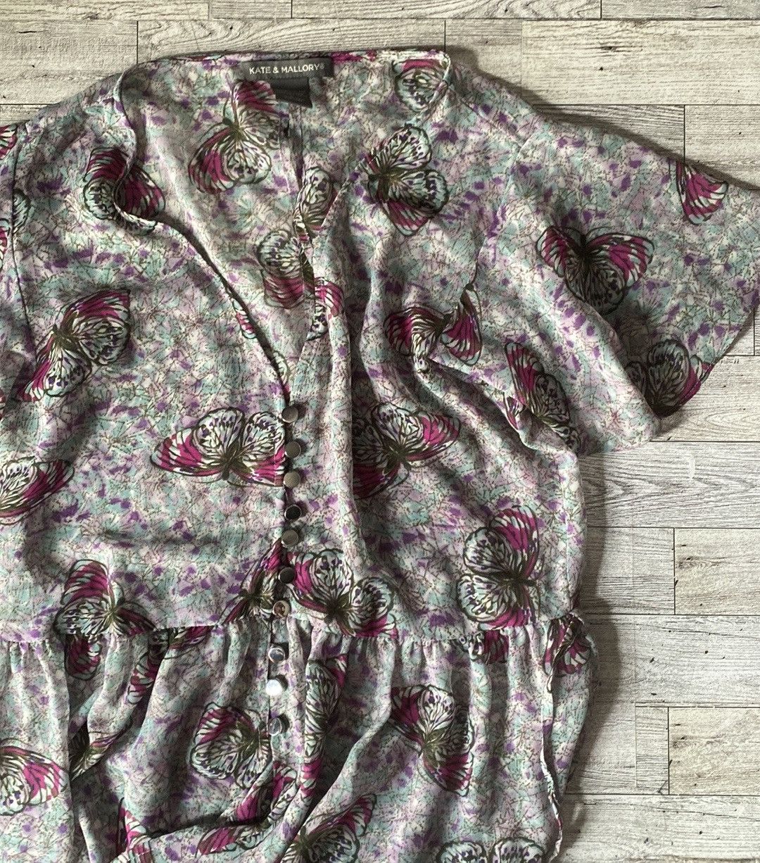 Nordstrom Kate & Mallory, Sheer, Butterfly Print, Duster/Maxi Dress Size S / US 4 / IT 40 - 3 Thumbnail