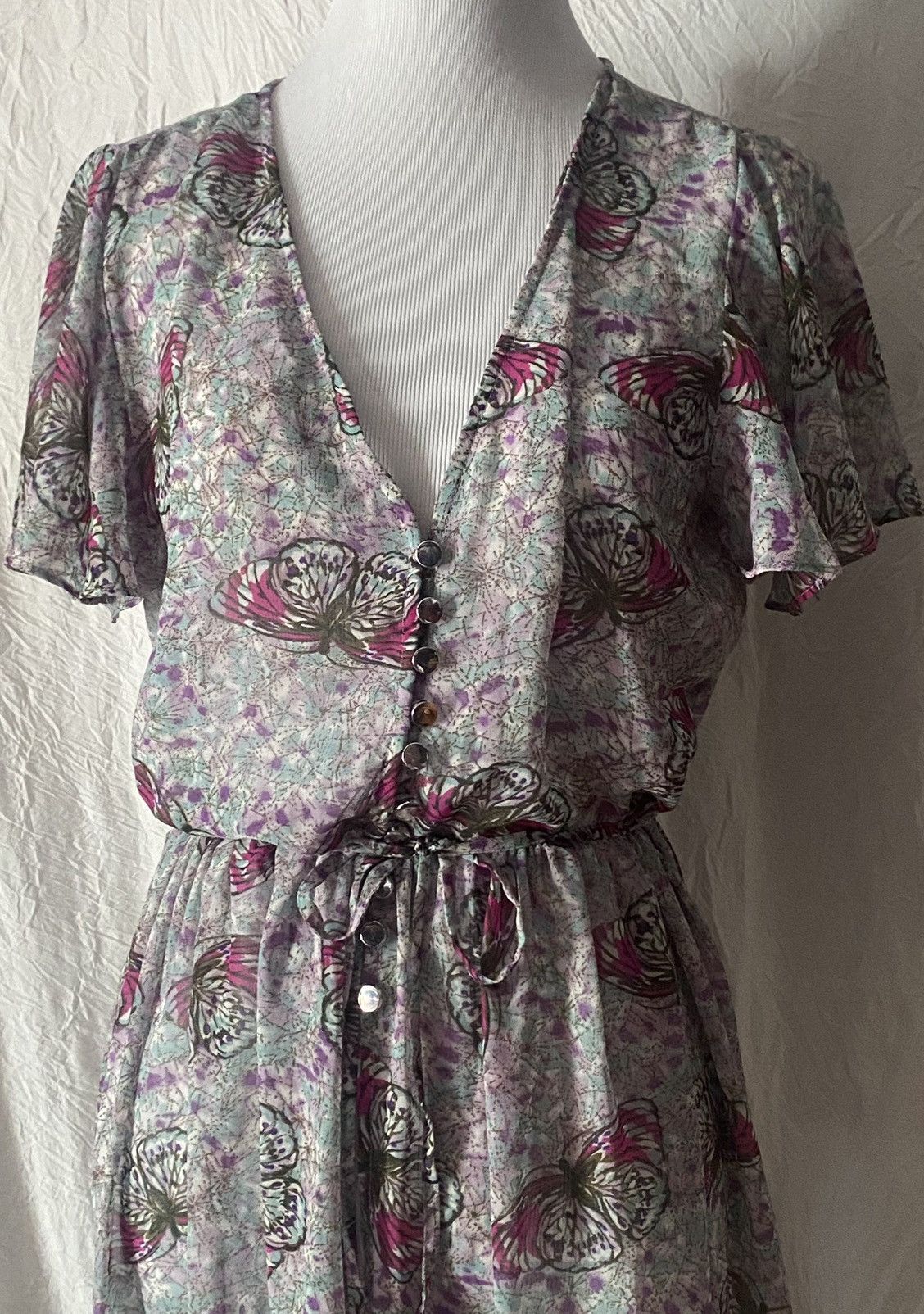 Nordstrom Kate & Mallory, Sheer, Butterfly Print, Duster/Maxi Dress Size S / US 4 / IT 40 - 10 Thumbnail