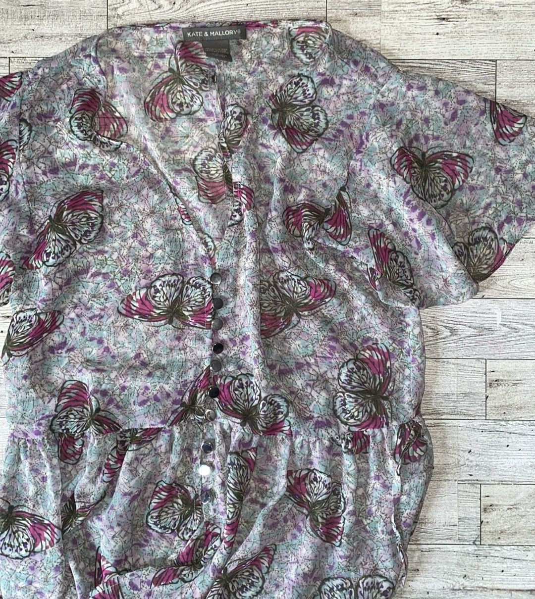 Nordstrom Kate & Mallory, Sheer, Butterfly Print, Duster/Maxi Dress Size S / US 4 / IT 40 - 7 Thumbnail
